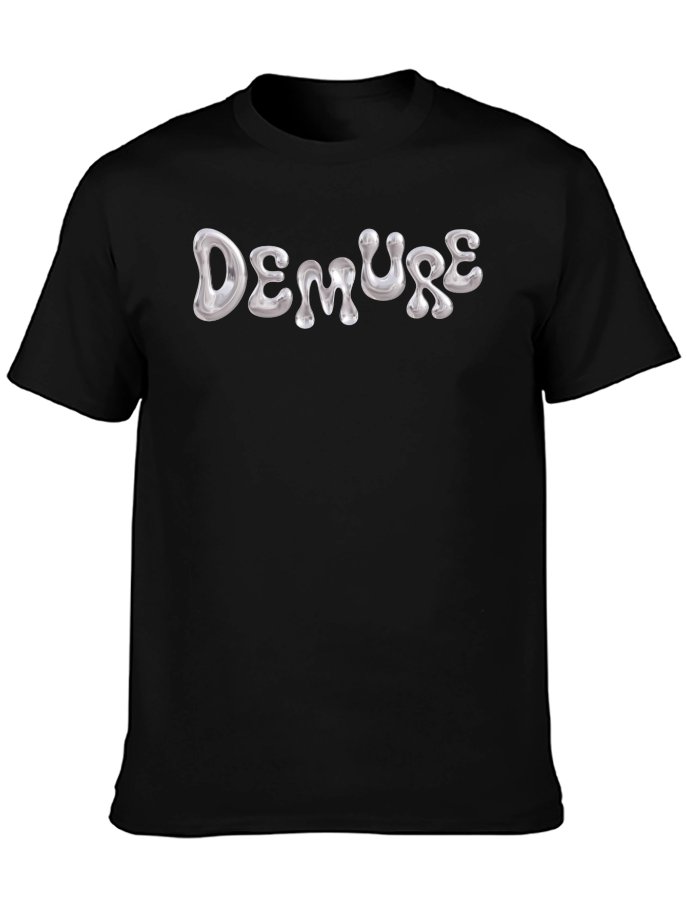 Demure Graphic T-Shirt - Stylish Black Tee