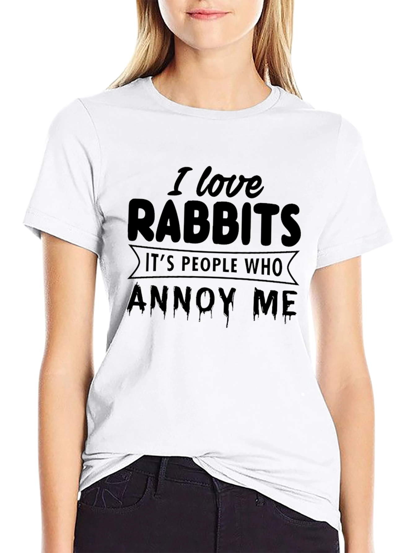 I Love Rabbits Funny Graphic T-Shirt