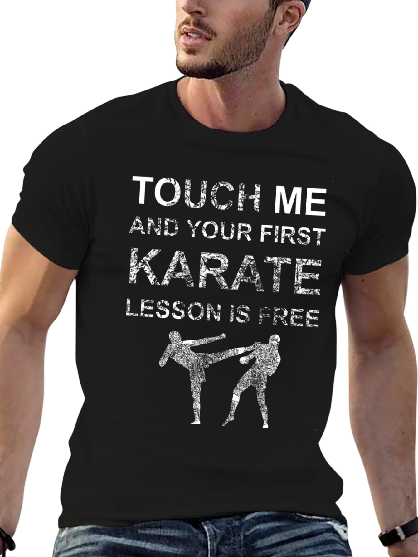 Karate Lesson T-Shirt: Touch Me & Get Free Training!