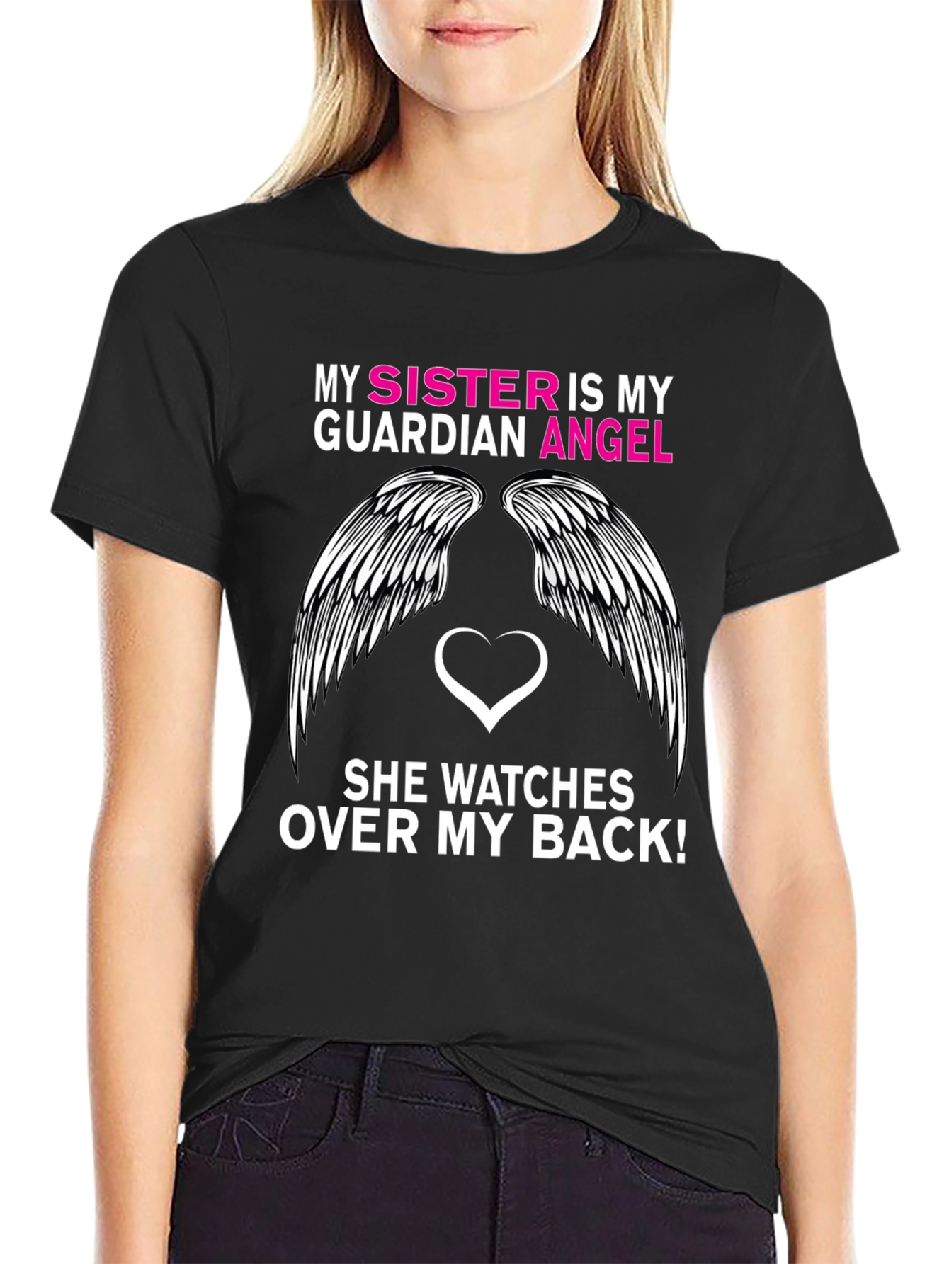 Sister Guardian Angel Graphic Tee