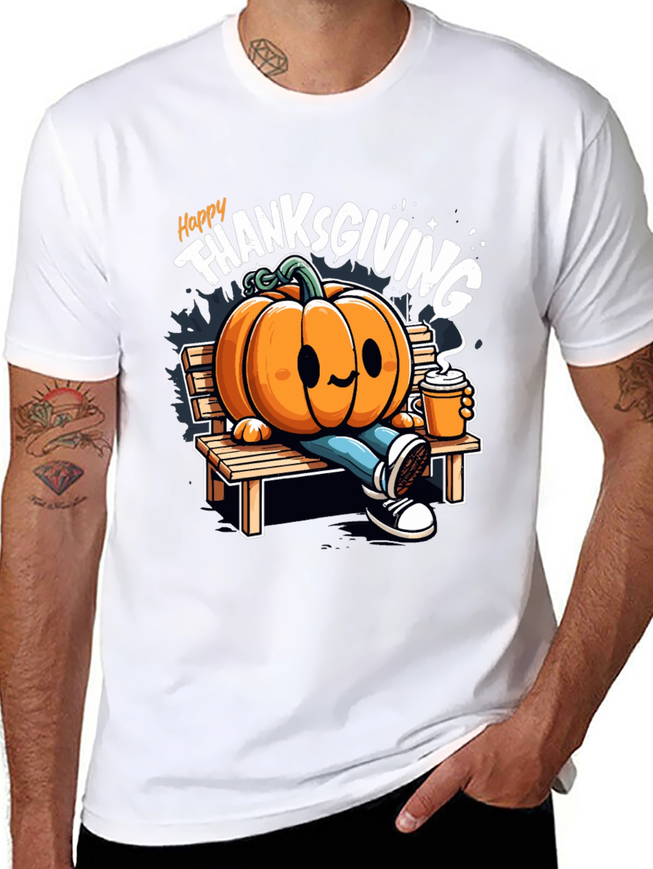 Happy Thanksgiving Pumpkin Graphic Tee