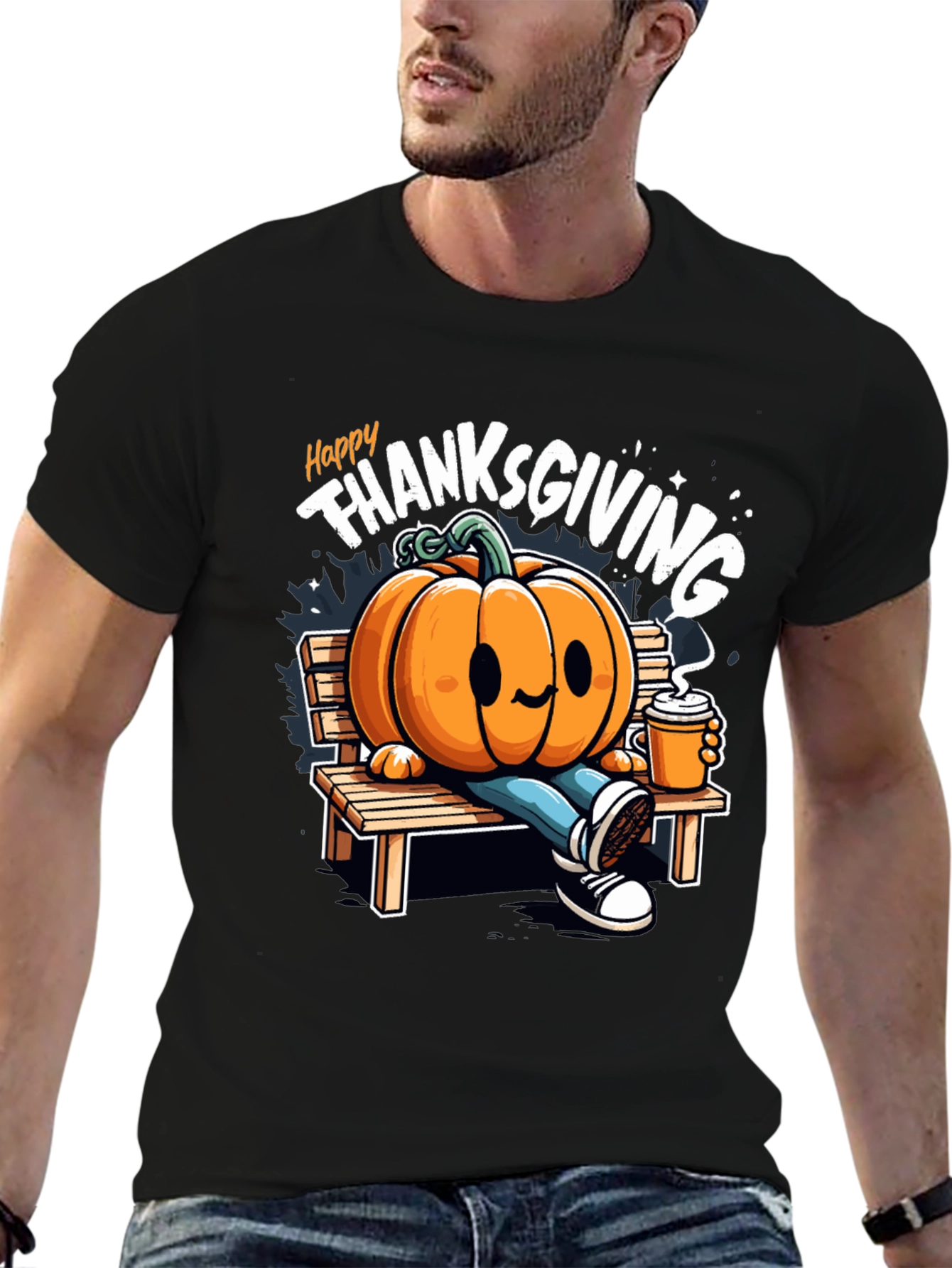 Happy Thanksgiving Pumpkin Graphic Tee