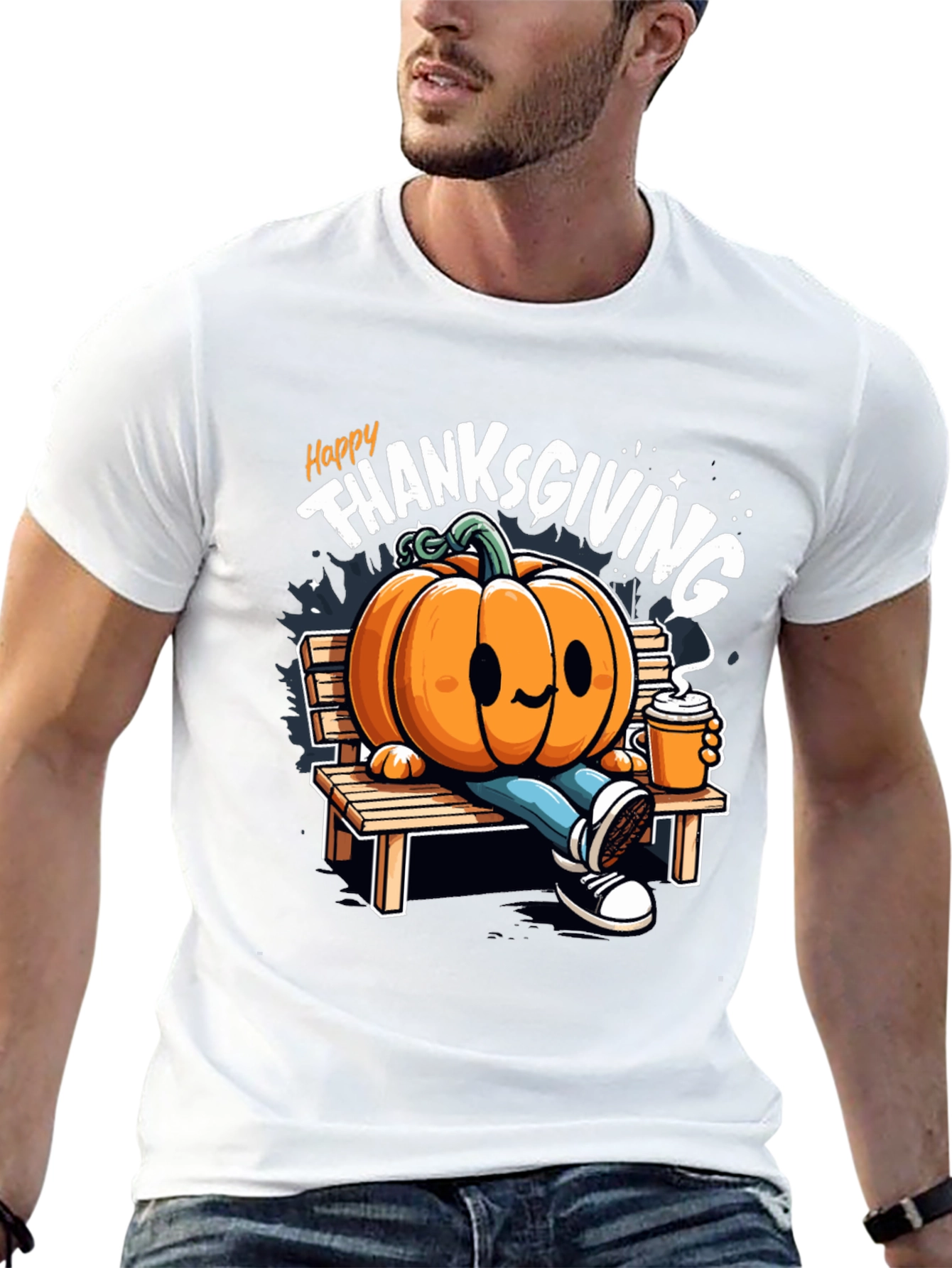 Happy Thanksgiving Pumpkin Graphic Tee
