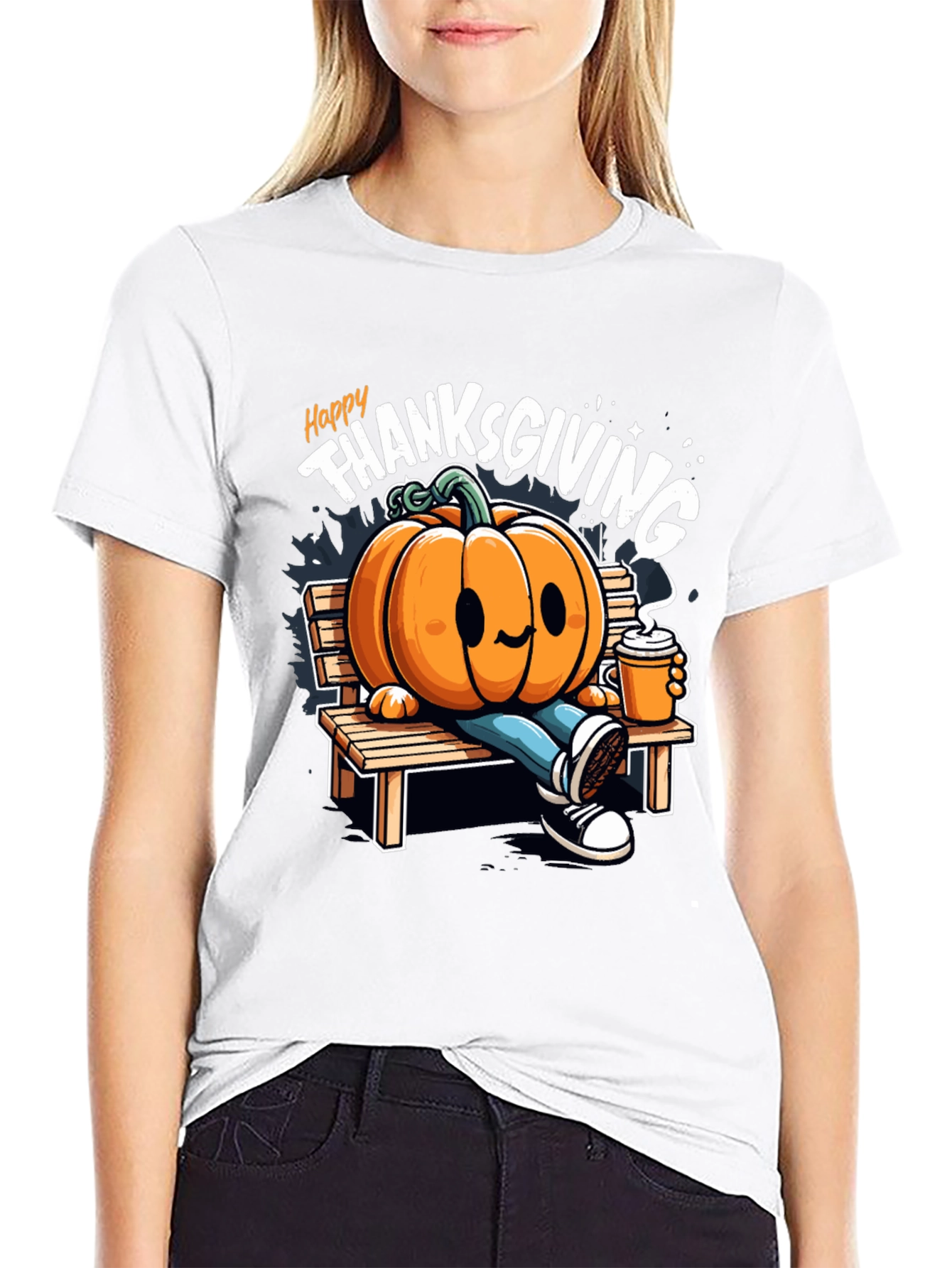 Happy Thanksgiving Pumpkin Graphic Tee