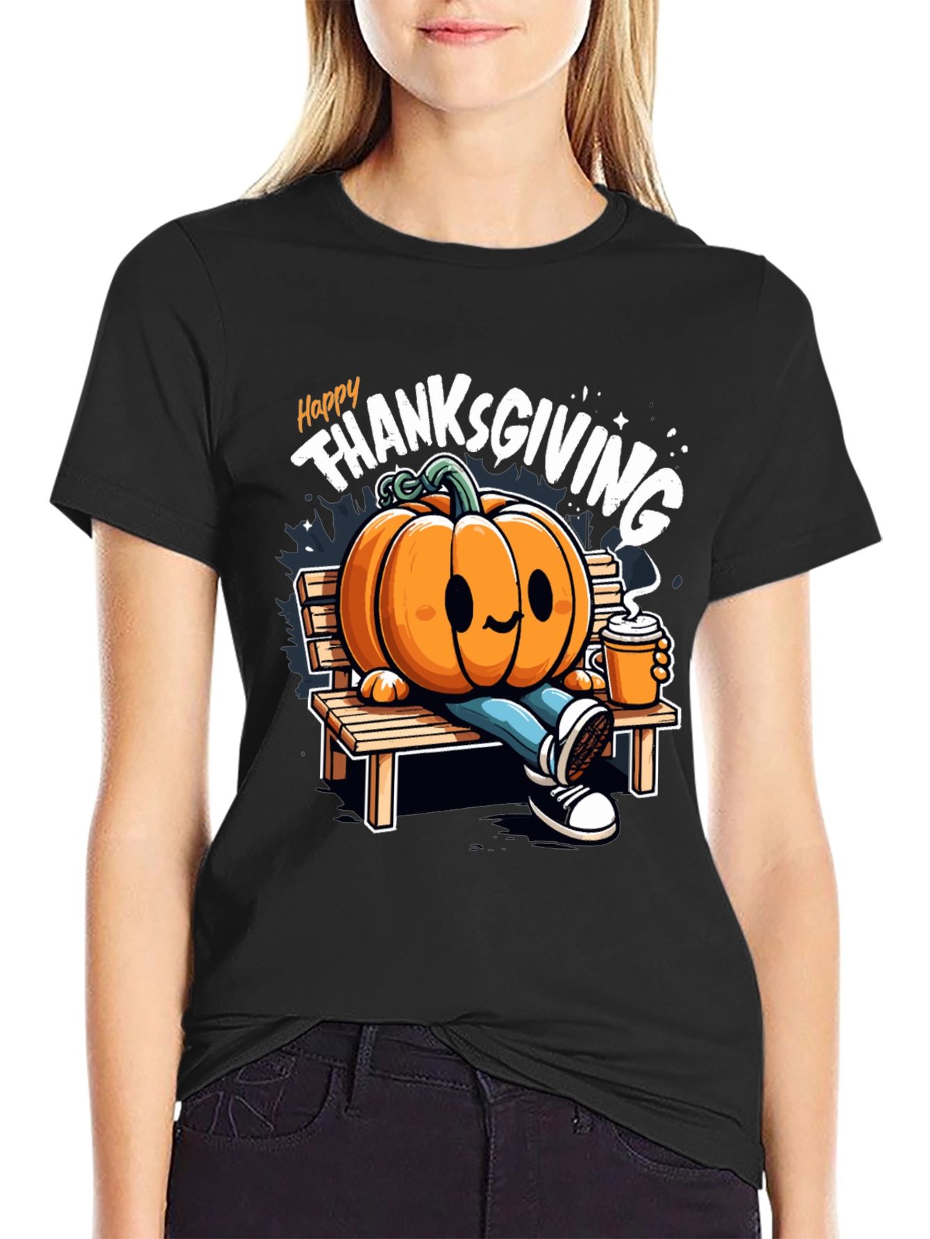 Happy Thanksgiving Pumpkin Graphic Tee