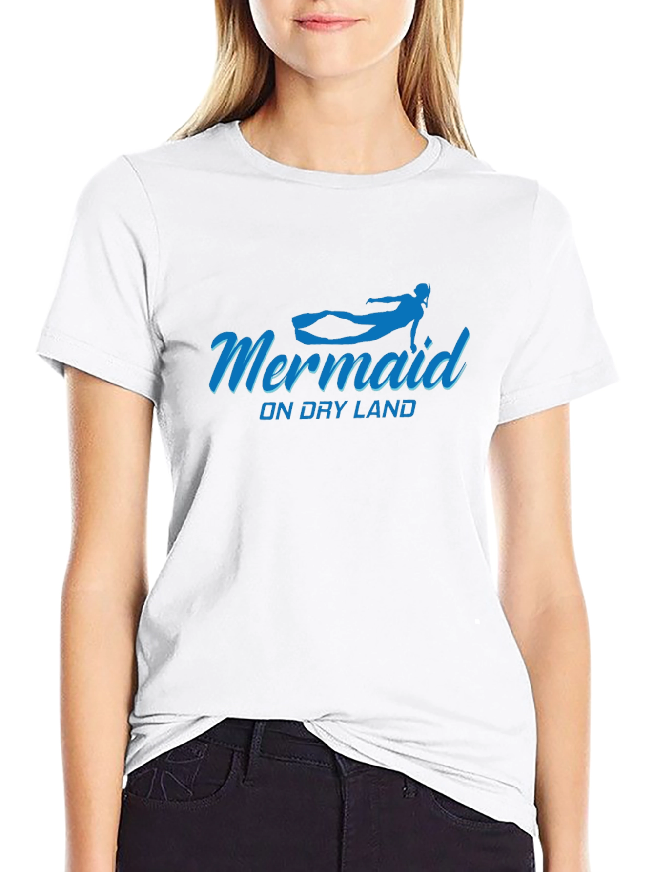 Mermaid On Dry Land Graphic Tee - Black