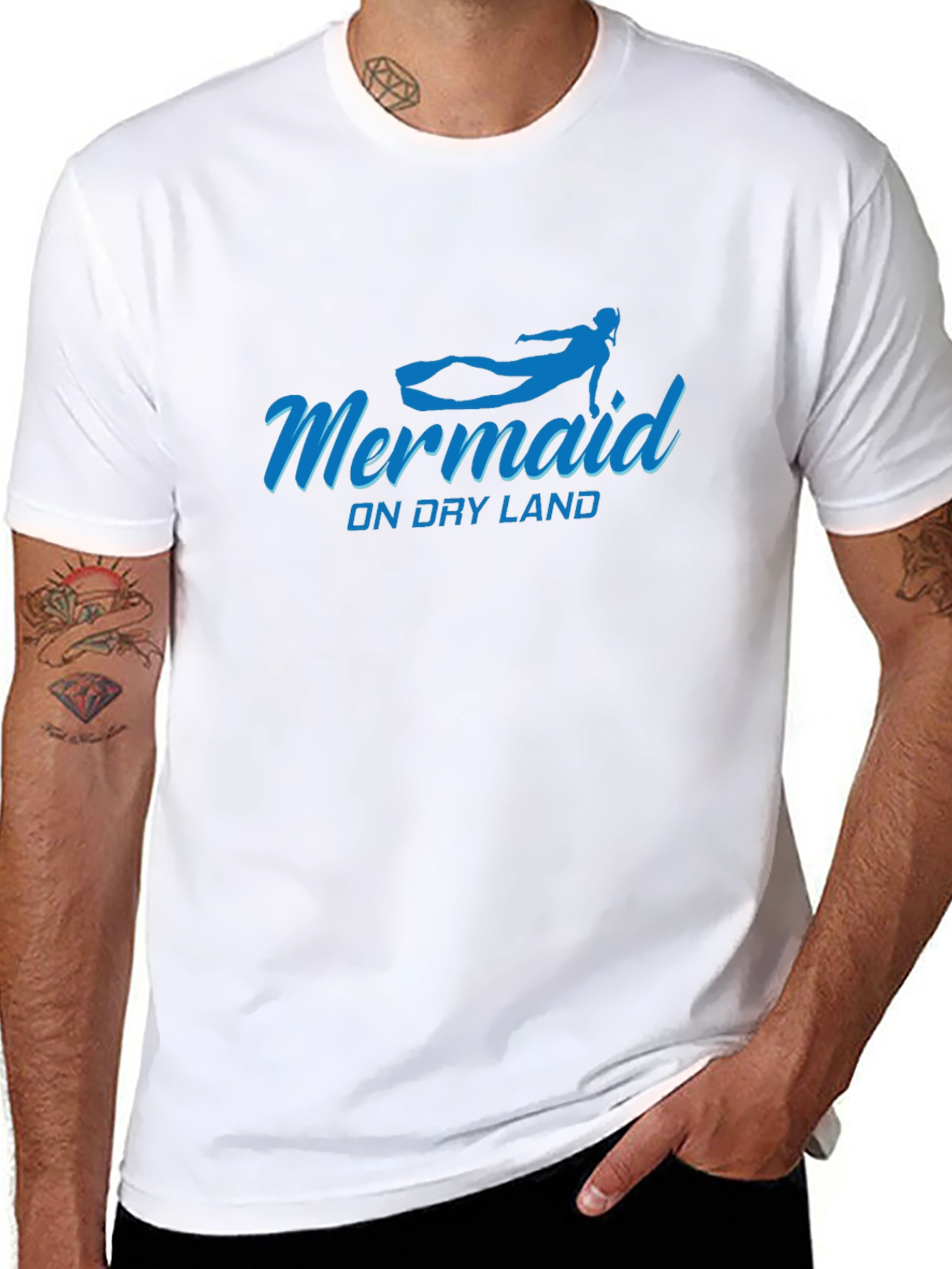 Mermaid On Dry Land Graphic Tee - Black