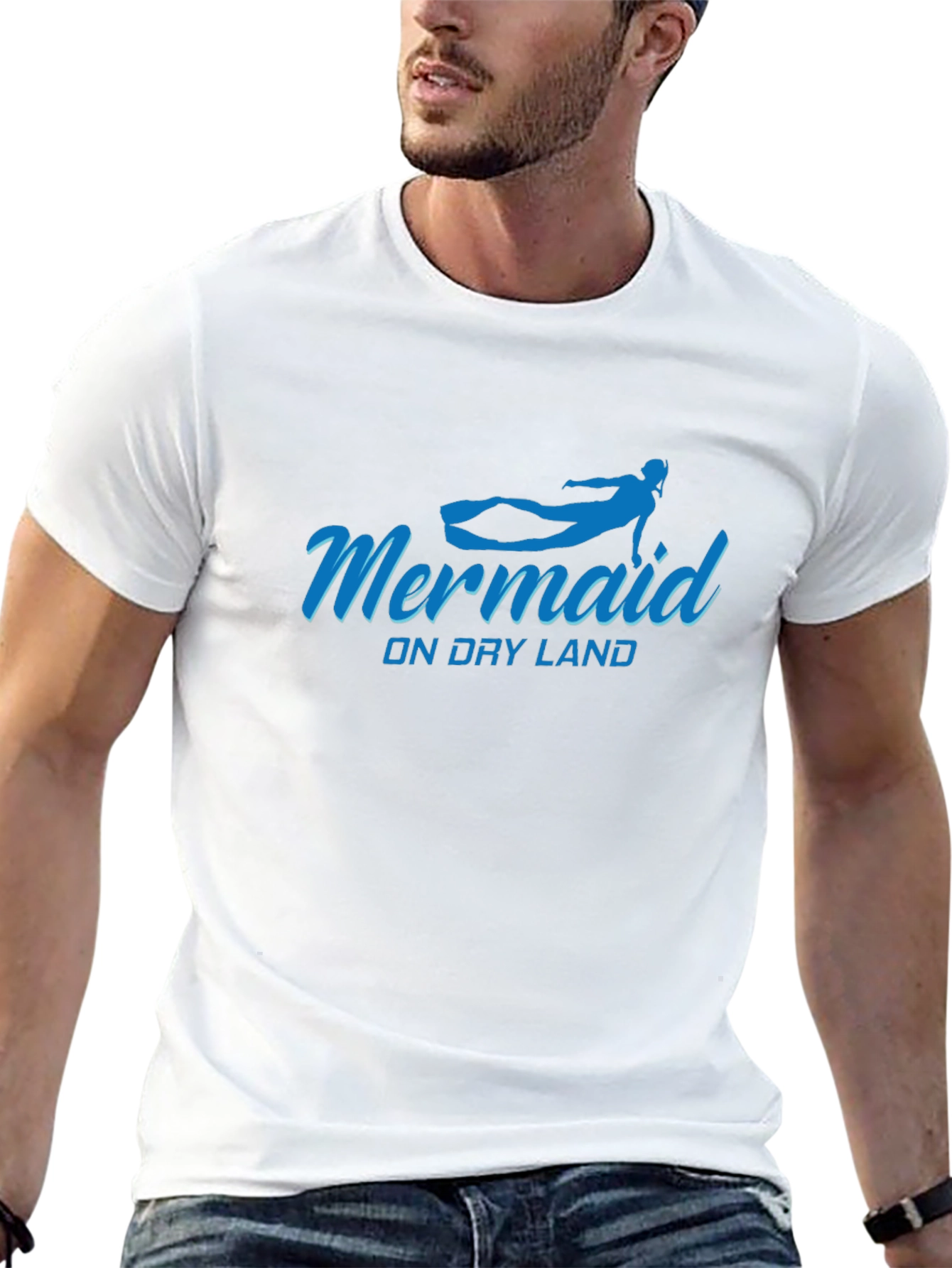 Mermaid On Dry Land Graphic Tee - Black