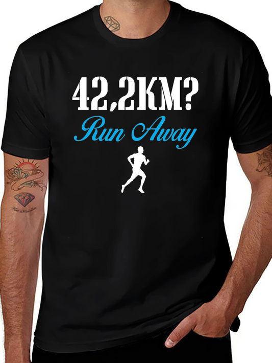 42.2KM Run Away Funny Marathon Runner T-Shirt
