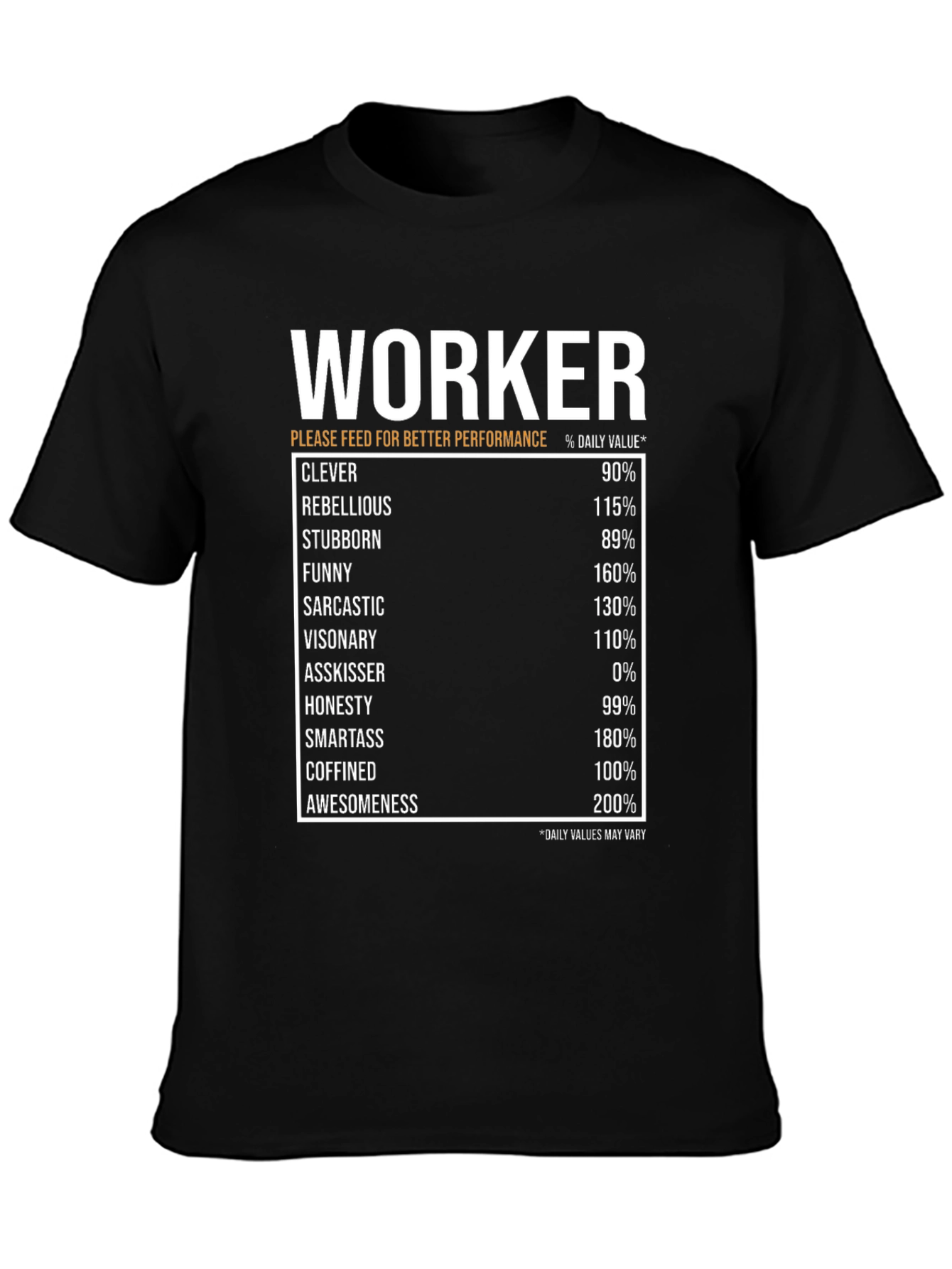 Funny Worker Daily Value T-Shirt