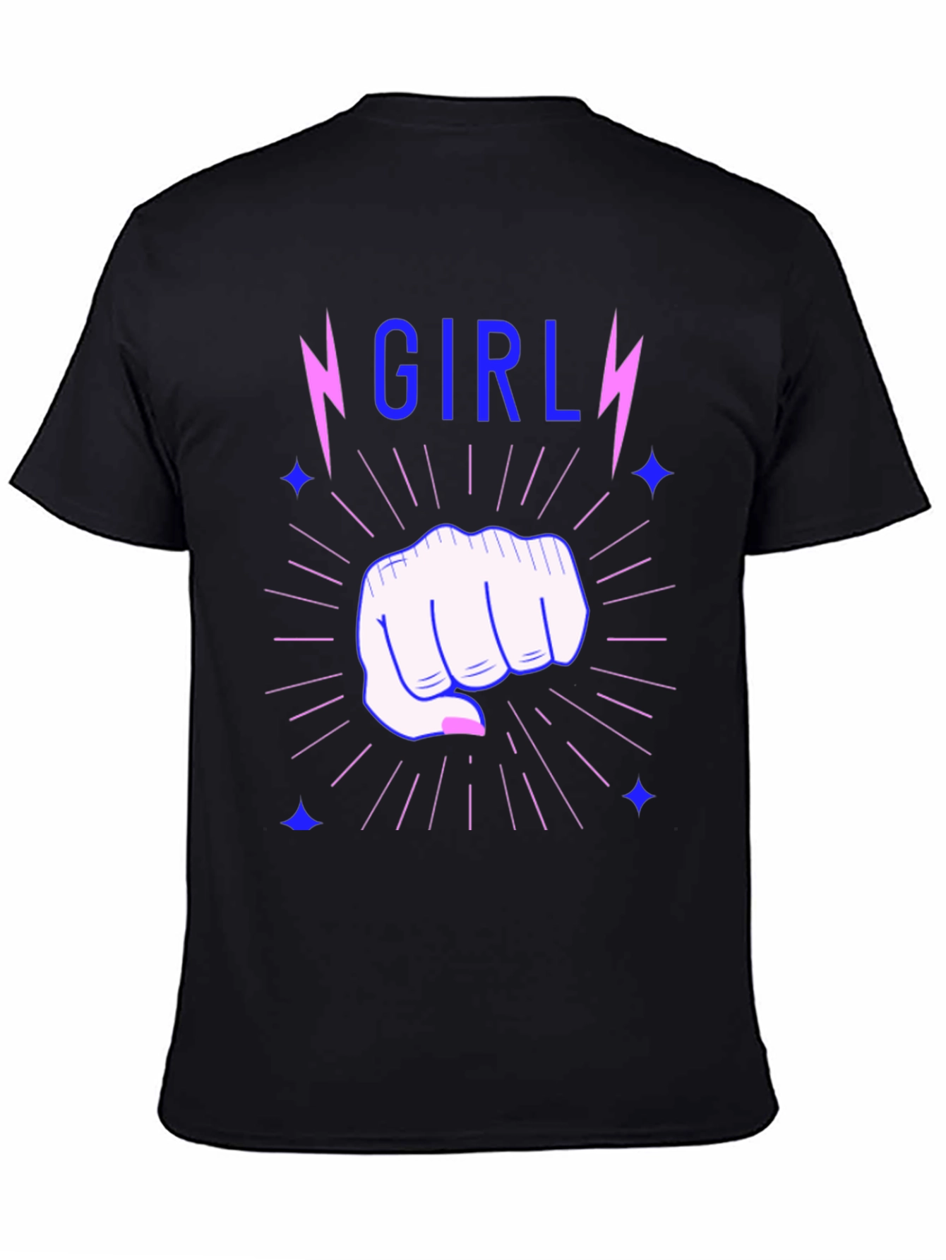 Girl Power Fist Tee - Lightning Bolt Graphic