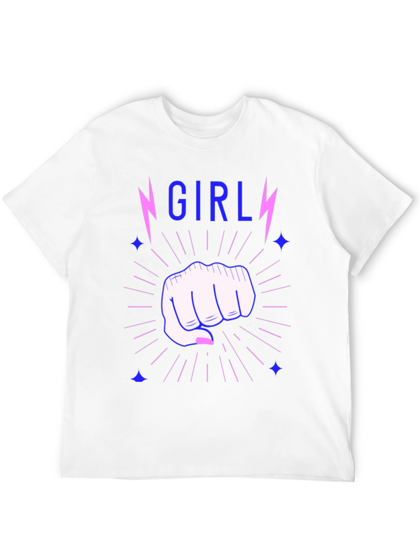 Girl Power Fist Tee - Lightning Bolt Graphic