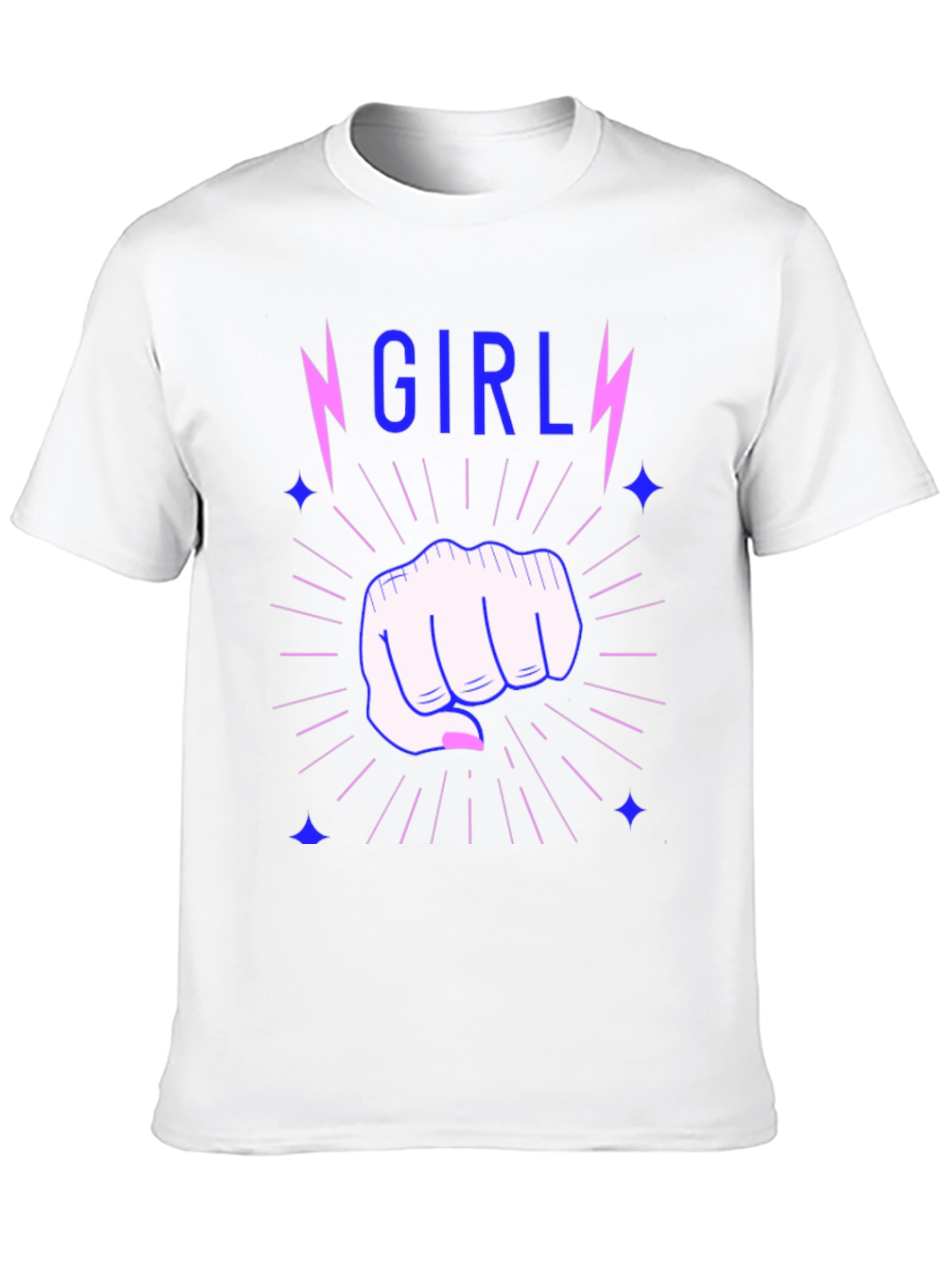Girl Power Fist Tee - Lightning Bolt Graphic