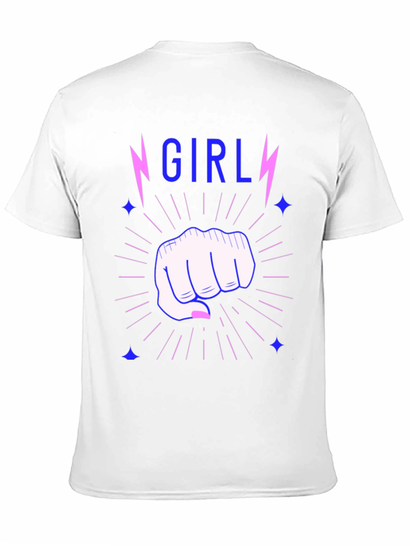 Girl Power Fist Tee - Lightning Bolt Graphic