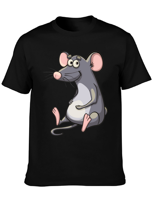 Cartoon Mouse Graphic Tee - Funny Rat Design