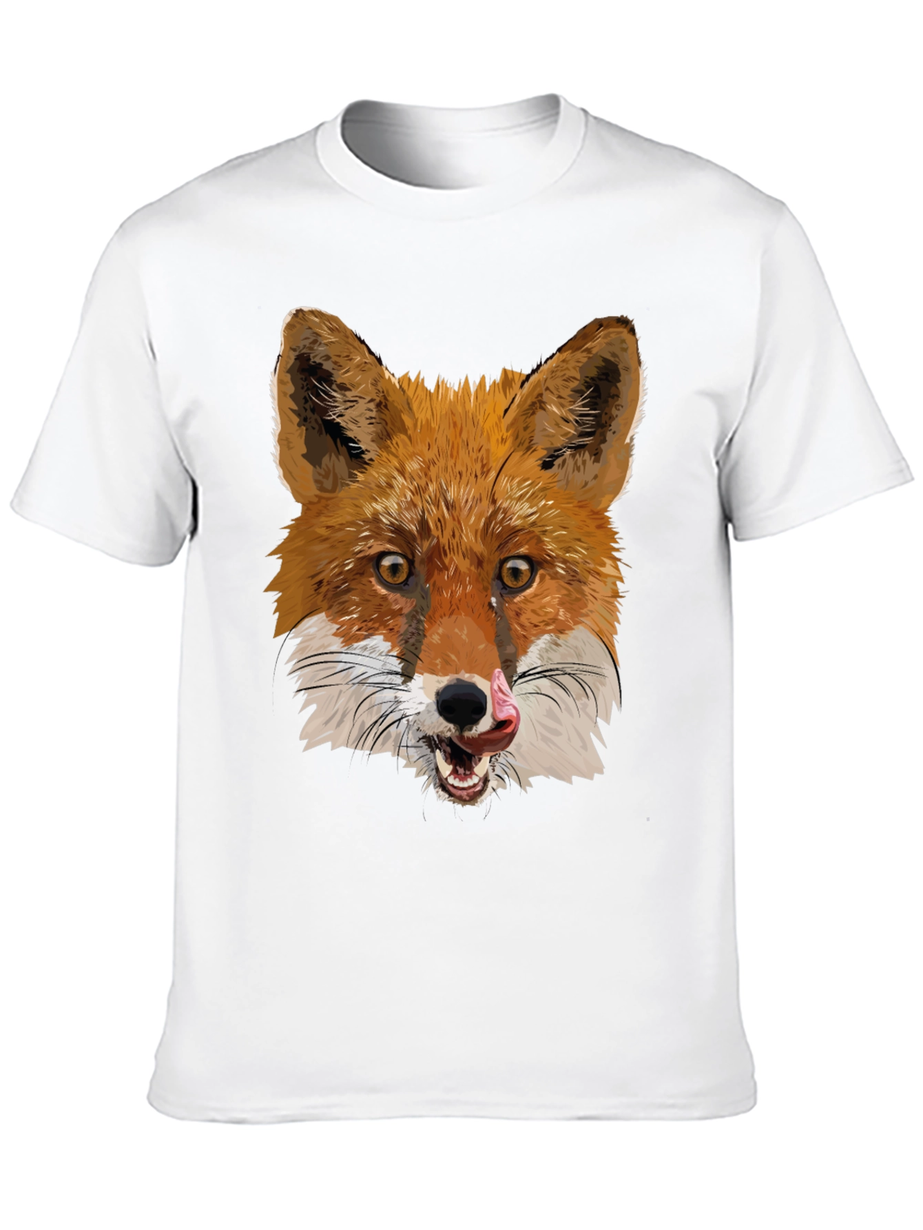 Fox Graphic Black T-Shirt - Mens Crew Neck Tee