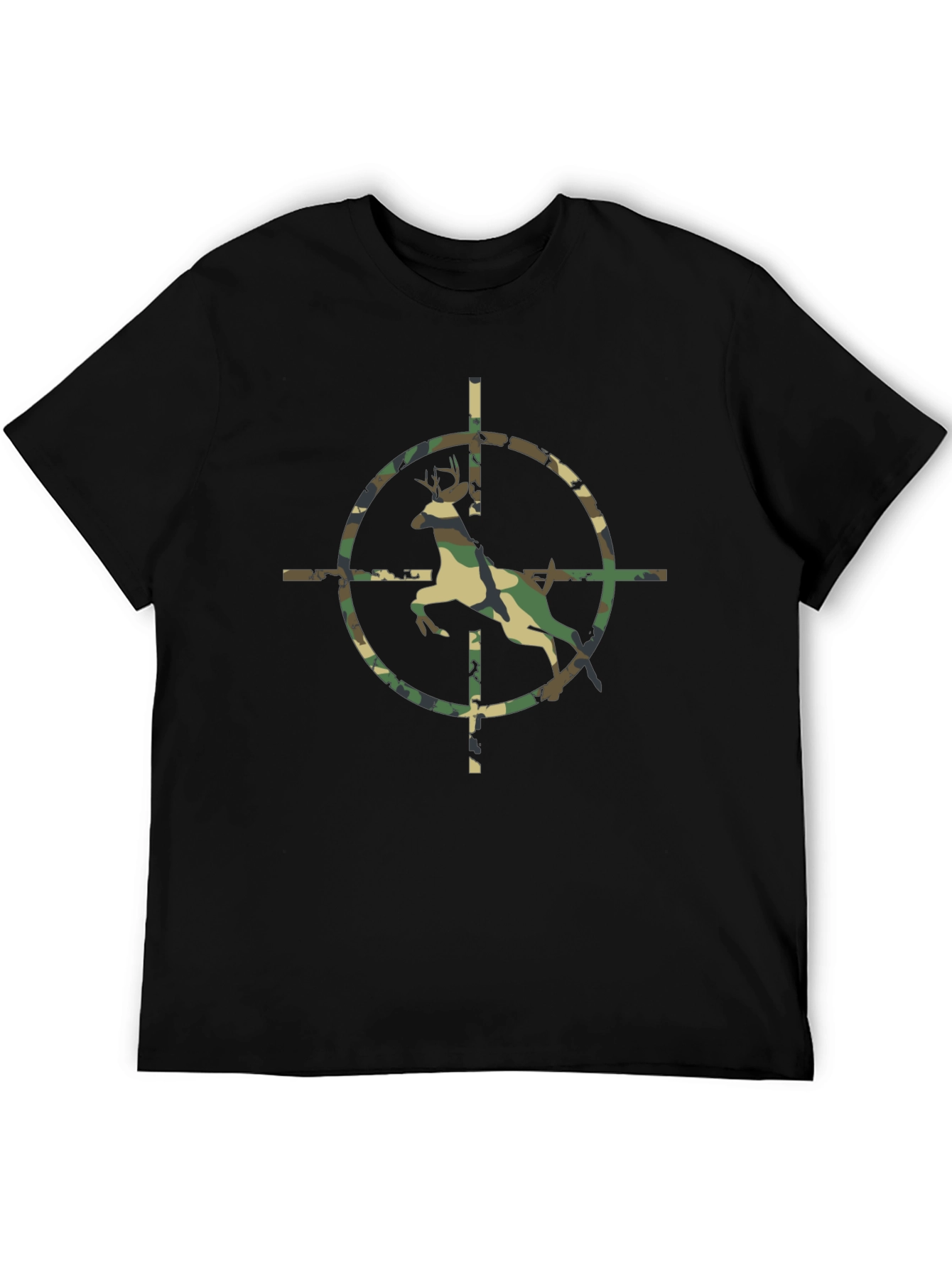 Camouflage Deer Target Black T-Shirt
