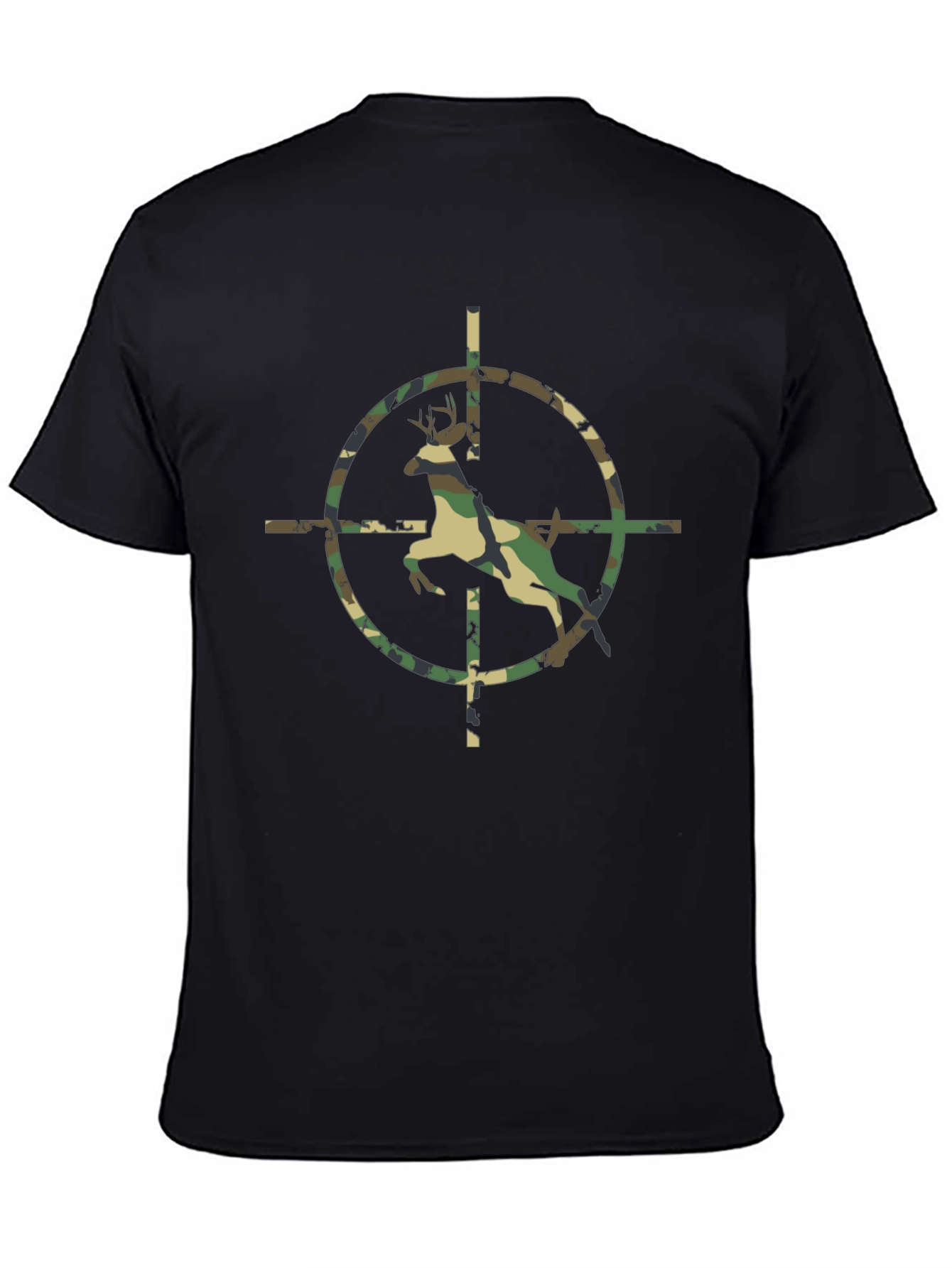 Camouflage Deer Target Black T-Shirt