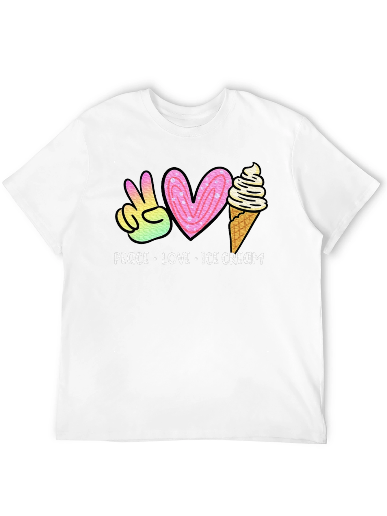 Peace Love Ice Cream Graphic T-Shirt
