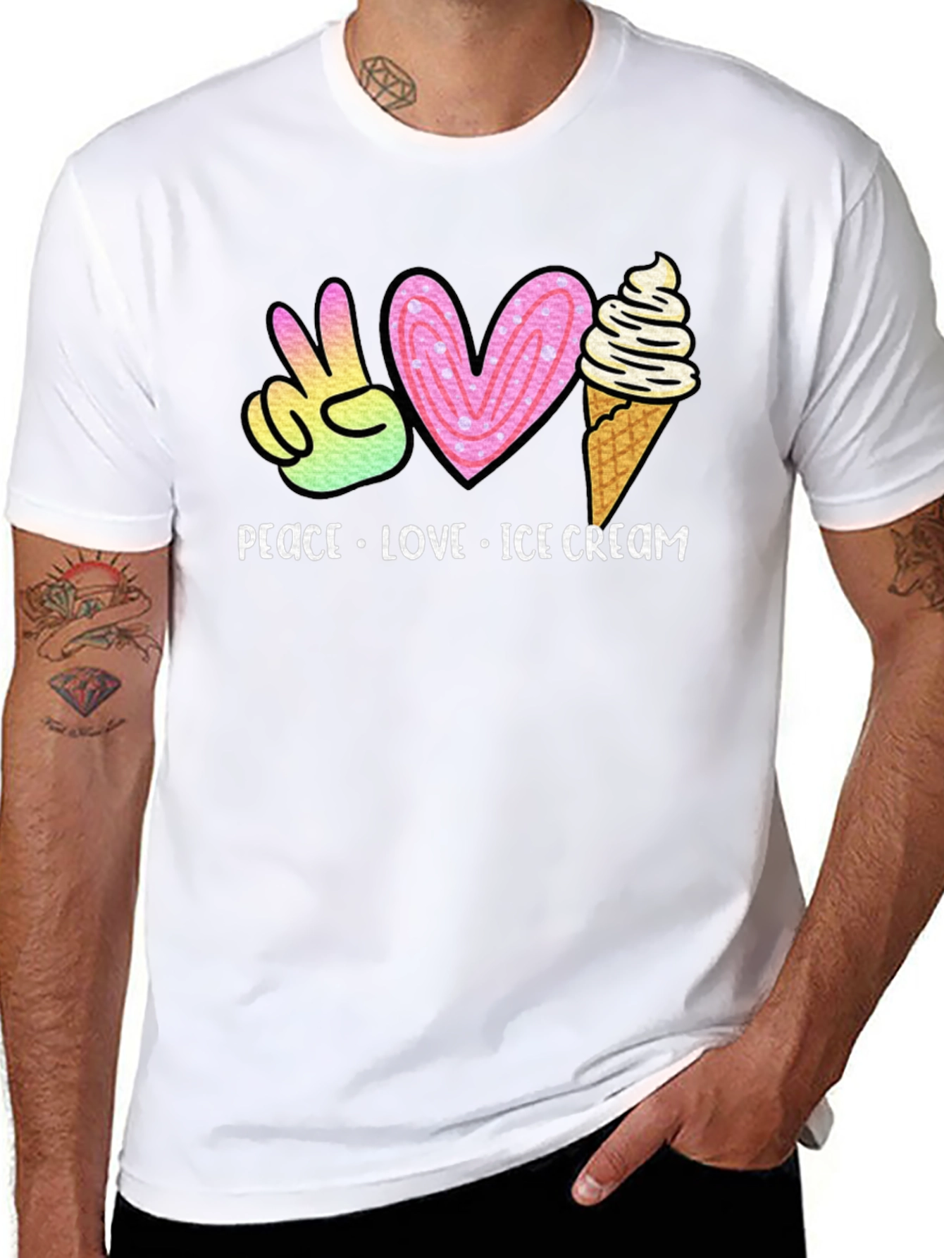 Peace Love Ice Cream Graphic T-Shirt