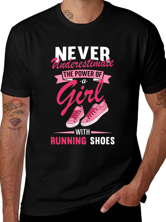 Never Underestimate Girl with Running Shoes T-Shirt