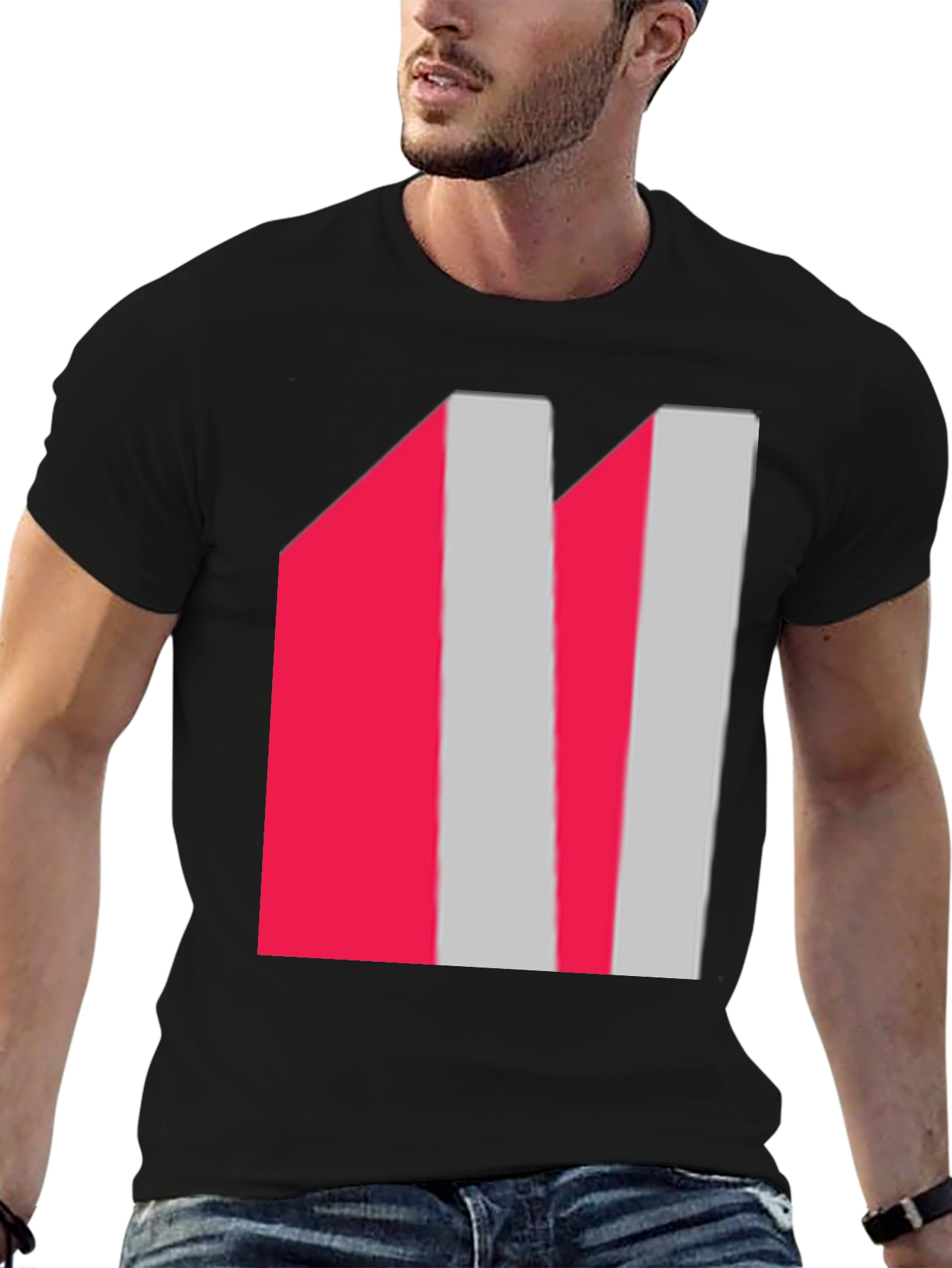 Abstract Striped Graphic Tee - Modern Casual Wear