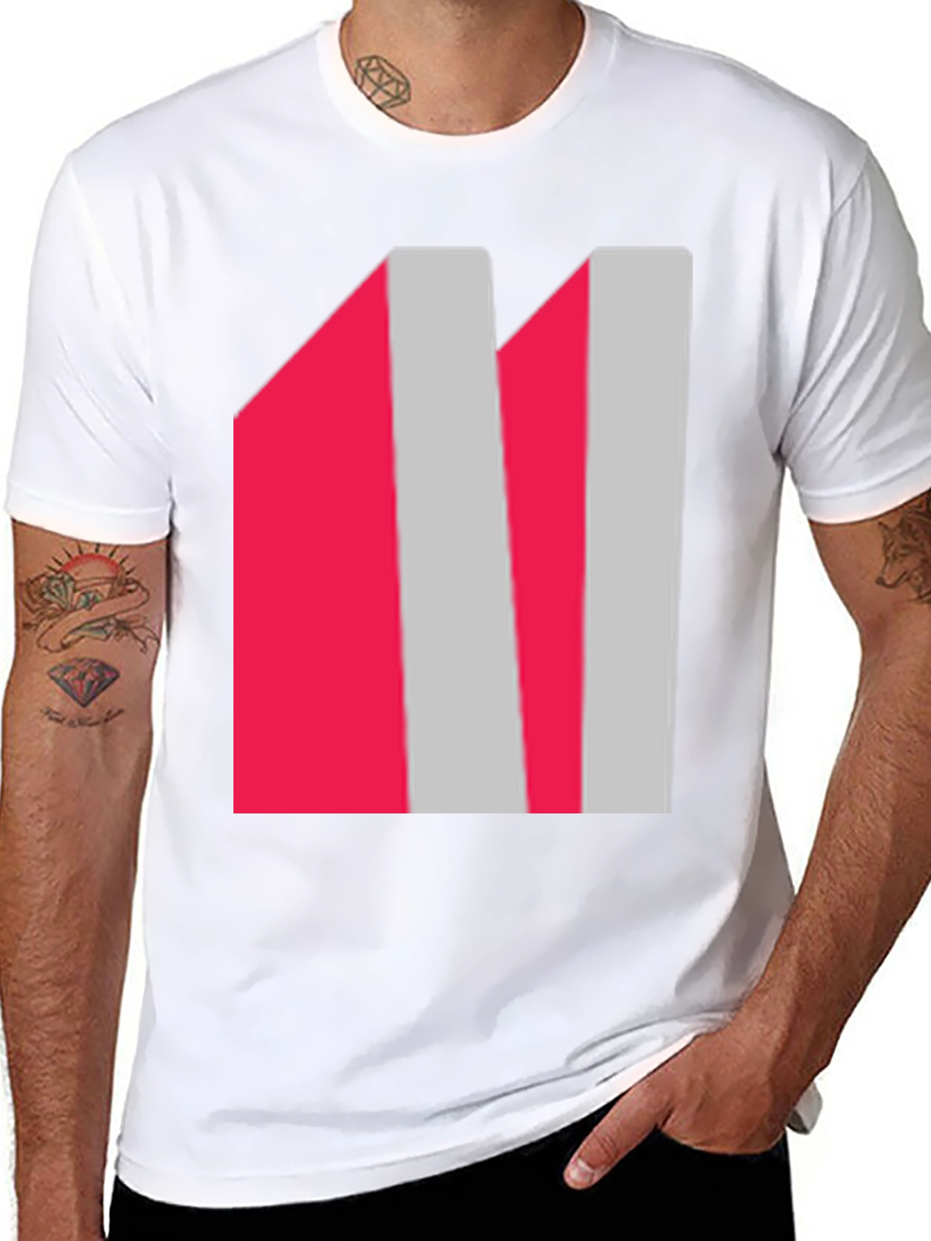 Abstract Striped Graphic Tee - Modern Casual Wear