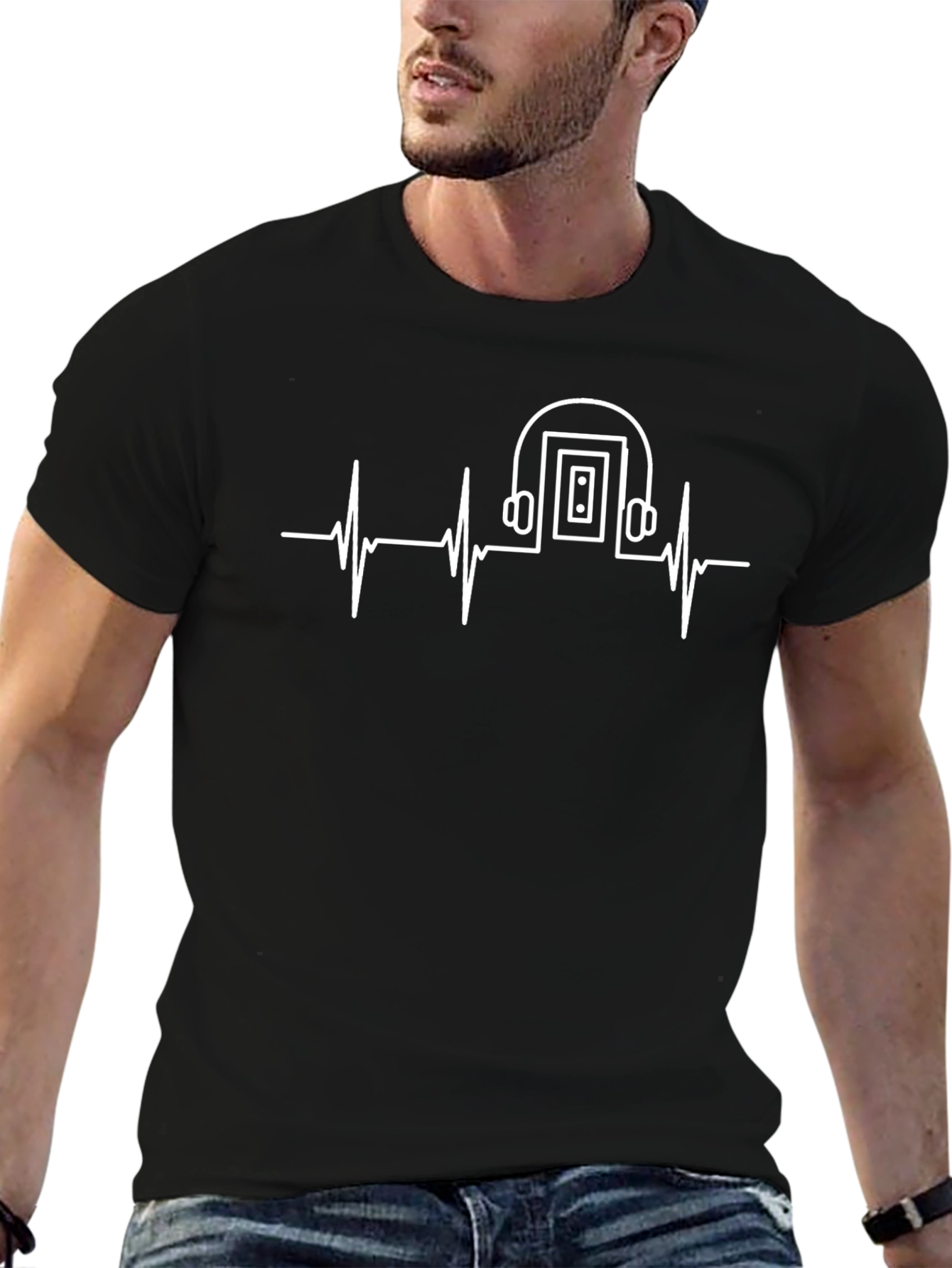 Music is Life T-Shirt - Heartbeat Headphones