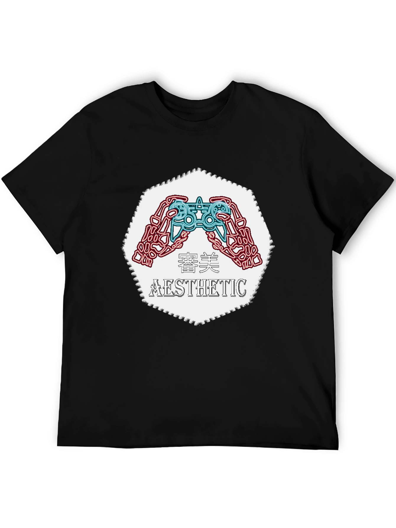 Aesthetic Gamer Graphic Tee - Black