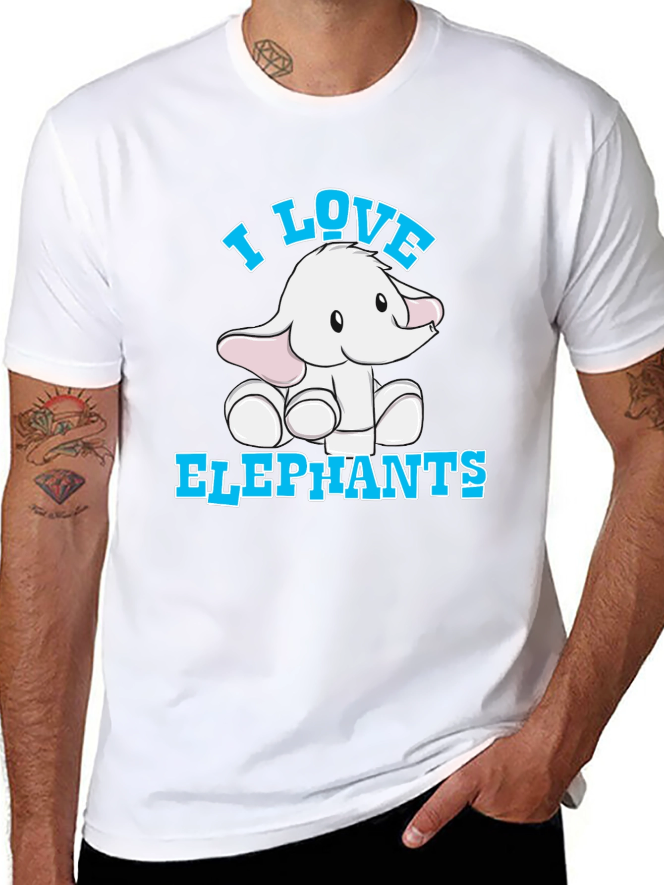 I Love Elephants T-Shirt Cute Animal Tee