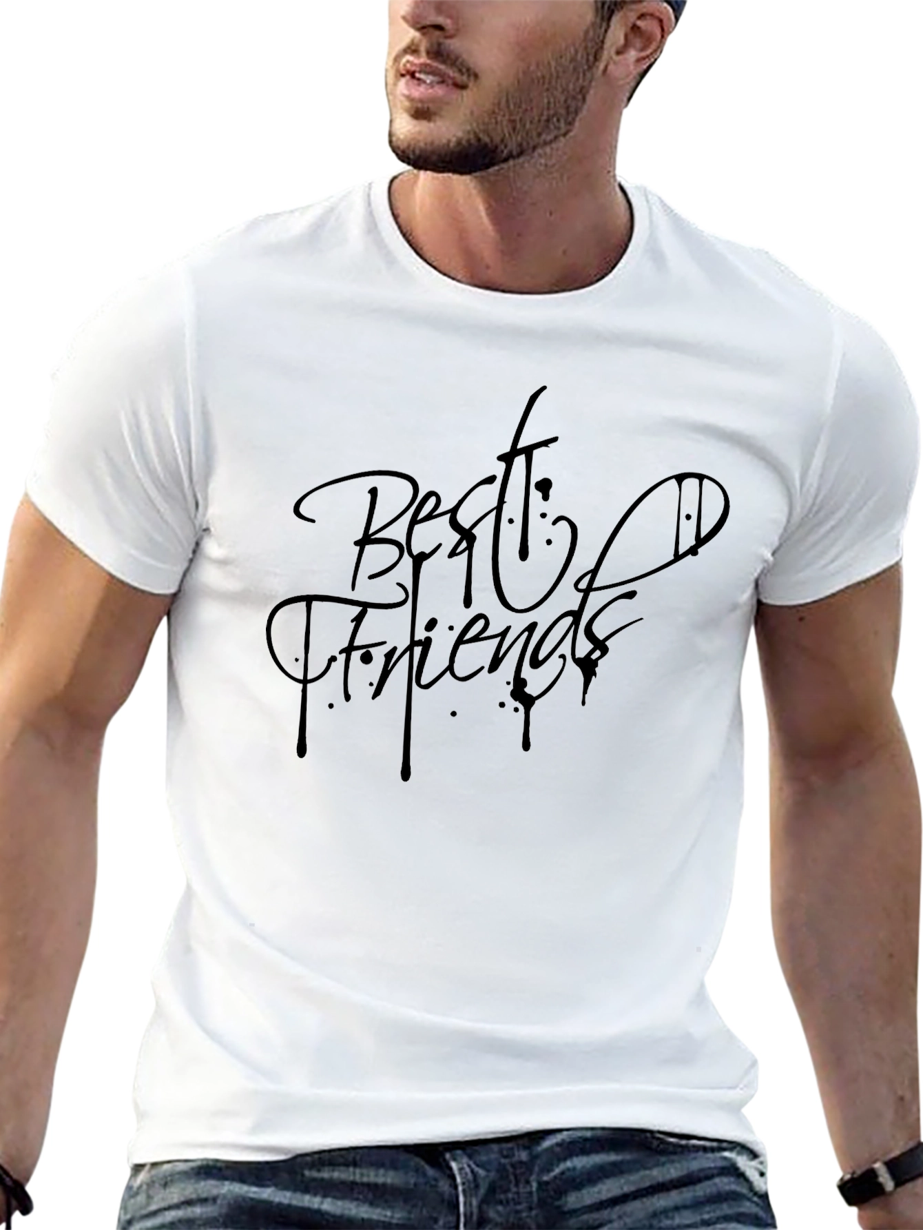 Best Friends Graphic Tee - Stylish Black T-Shirt