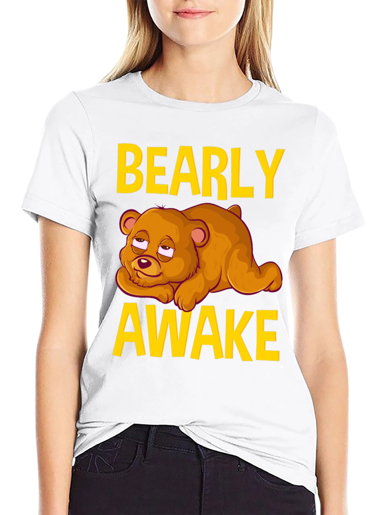 Bearly Awake Graphic Tee - Funny Sleepy Bear T-Shirt