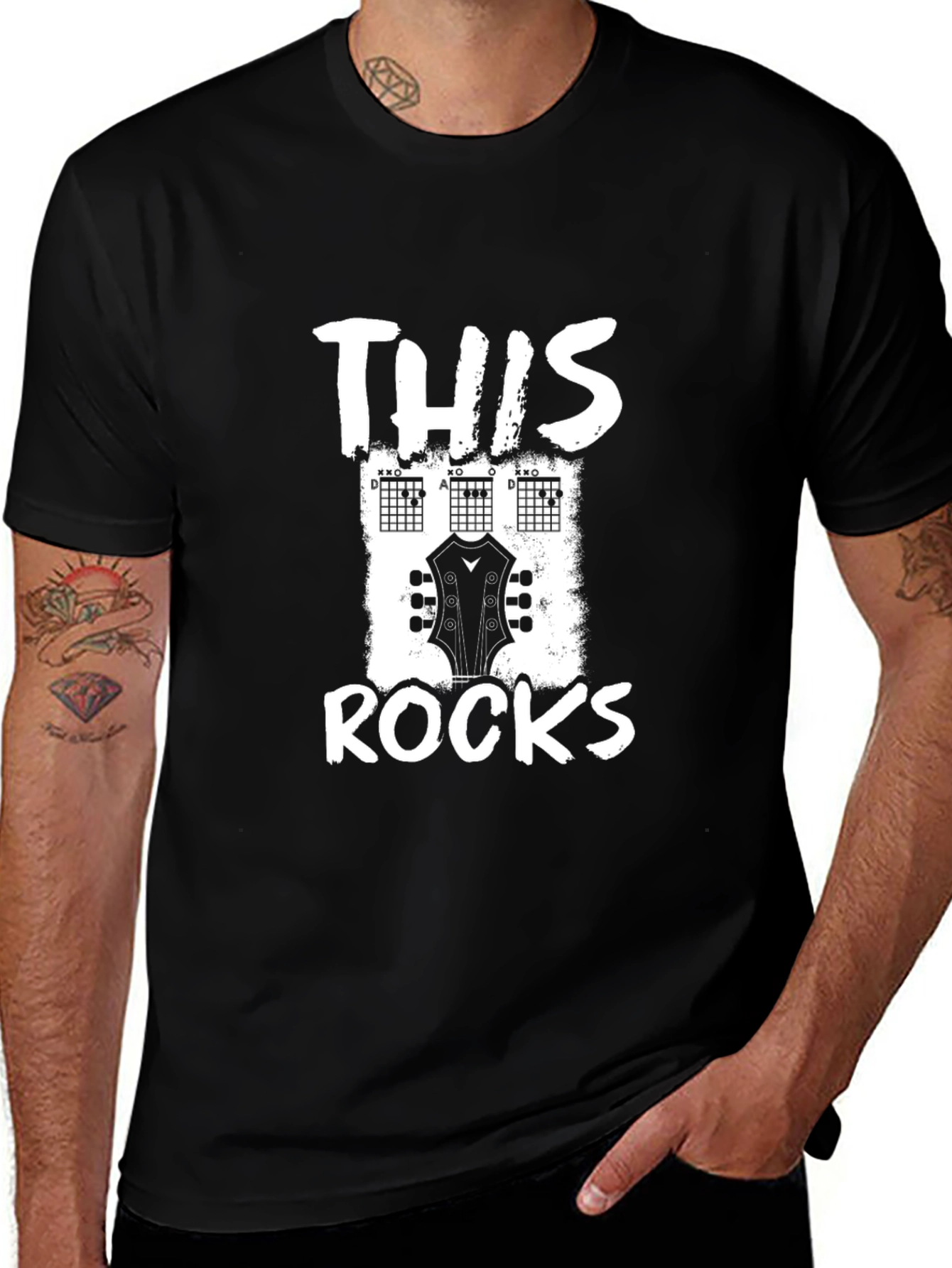 This Rocks Guitar Chord T-Shirt - Black