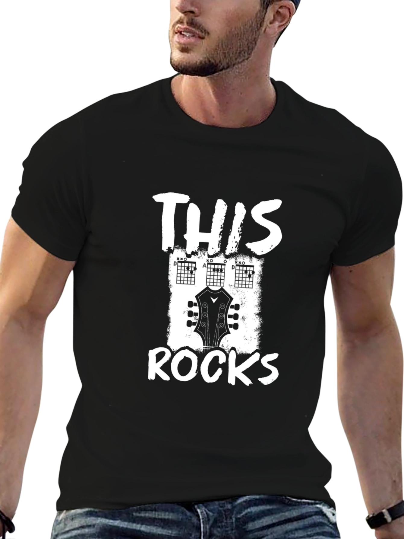 This Rocks Guitar Chord T-Shirt - Black