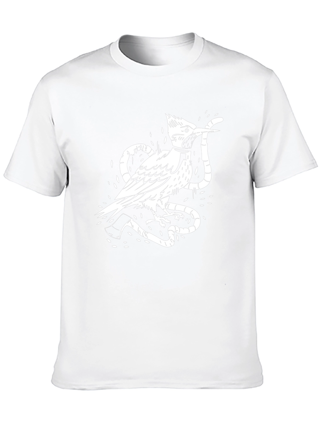 Bird and Snake Graphic Tee - Black Cotton Shirt