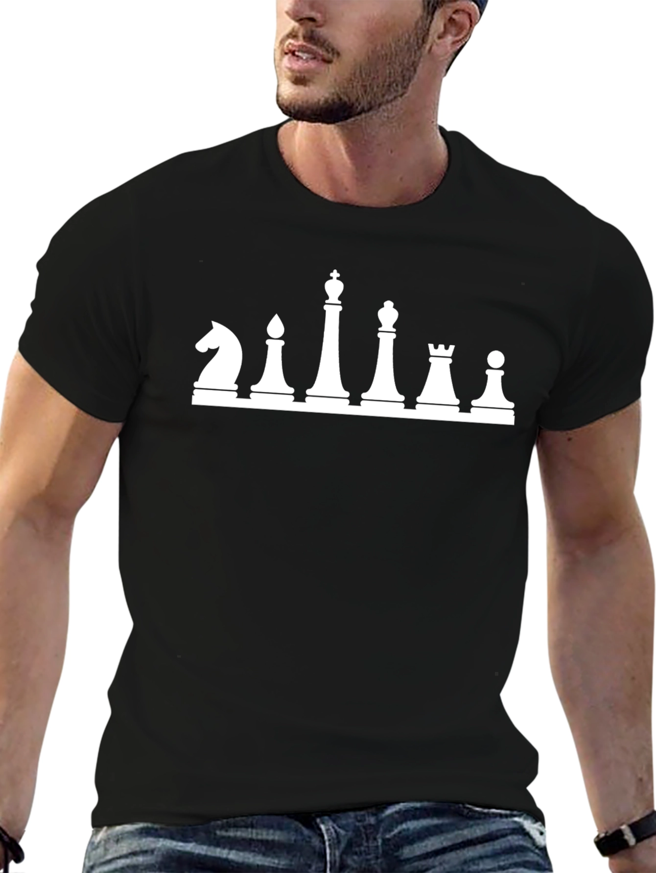 Chess Piece Graphic Tee - Black