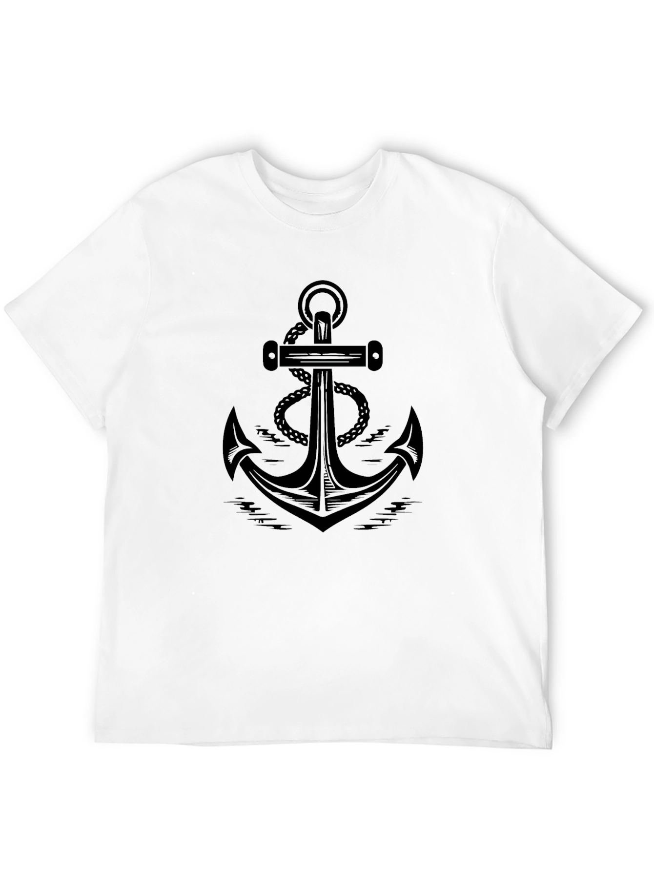 Black Anchor Graphic Tee - Nautical Style