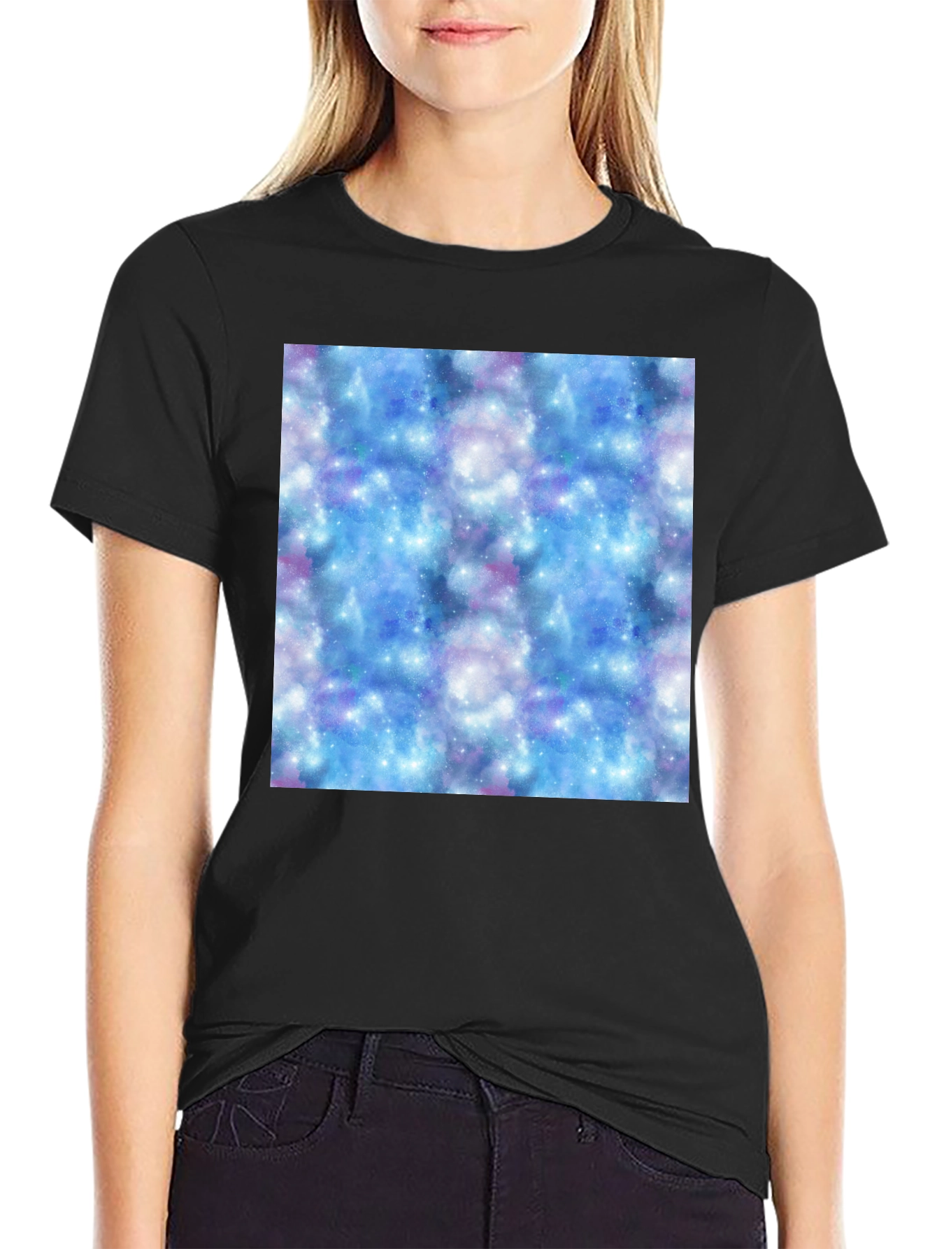 Galaxy Print Black T-Shirt