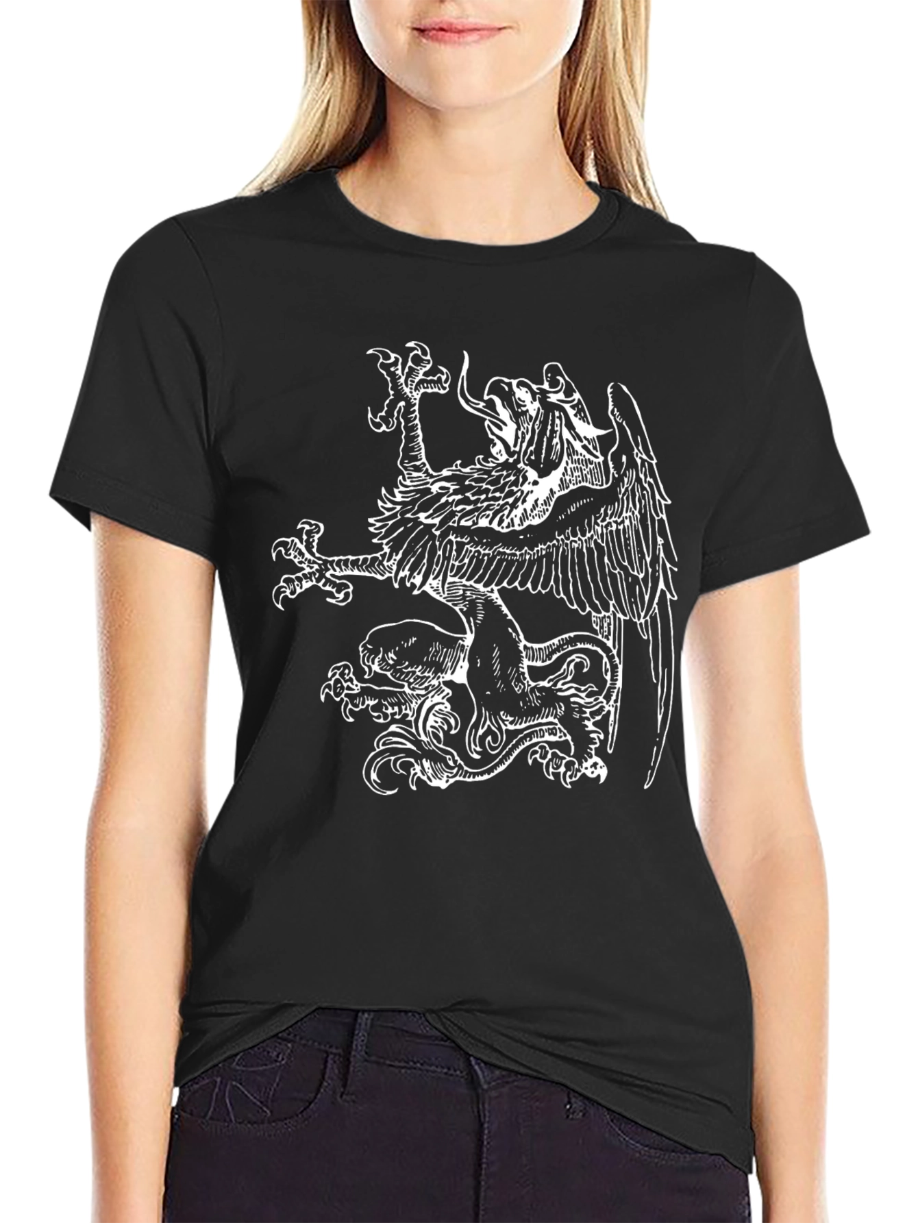Griffin Graphic Tee - Black Casual T-Shirt