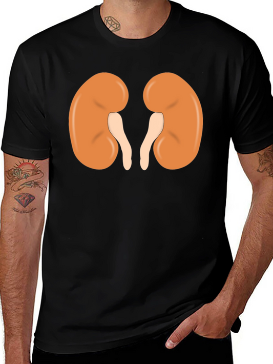 Human Kidney Graphic Print Black T-Shirt