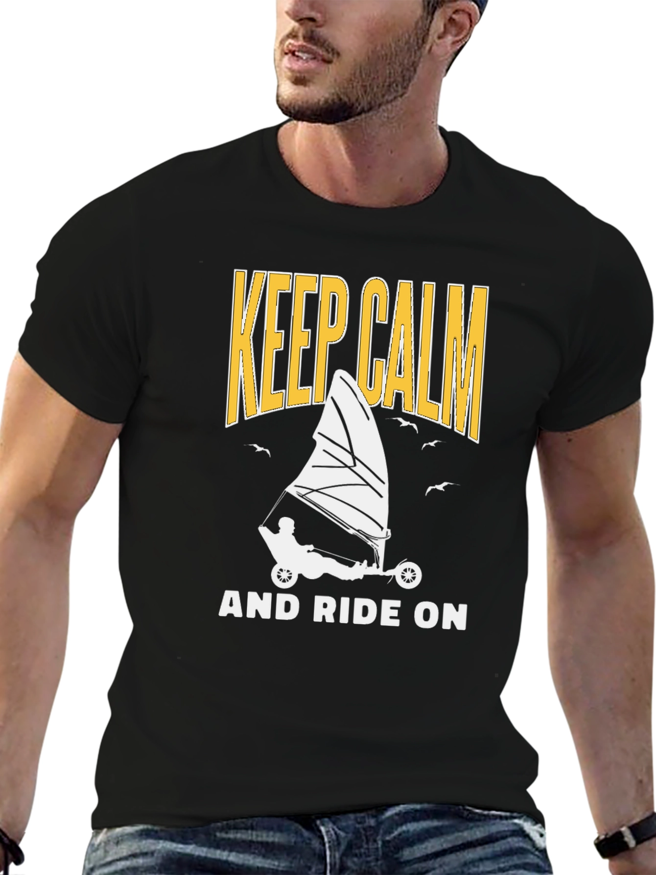 Keep Calm And Ride On Black T-Shirt