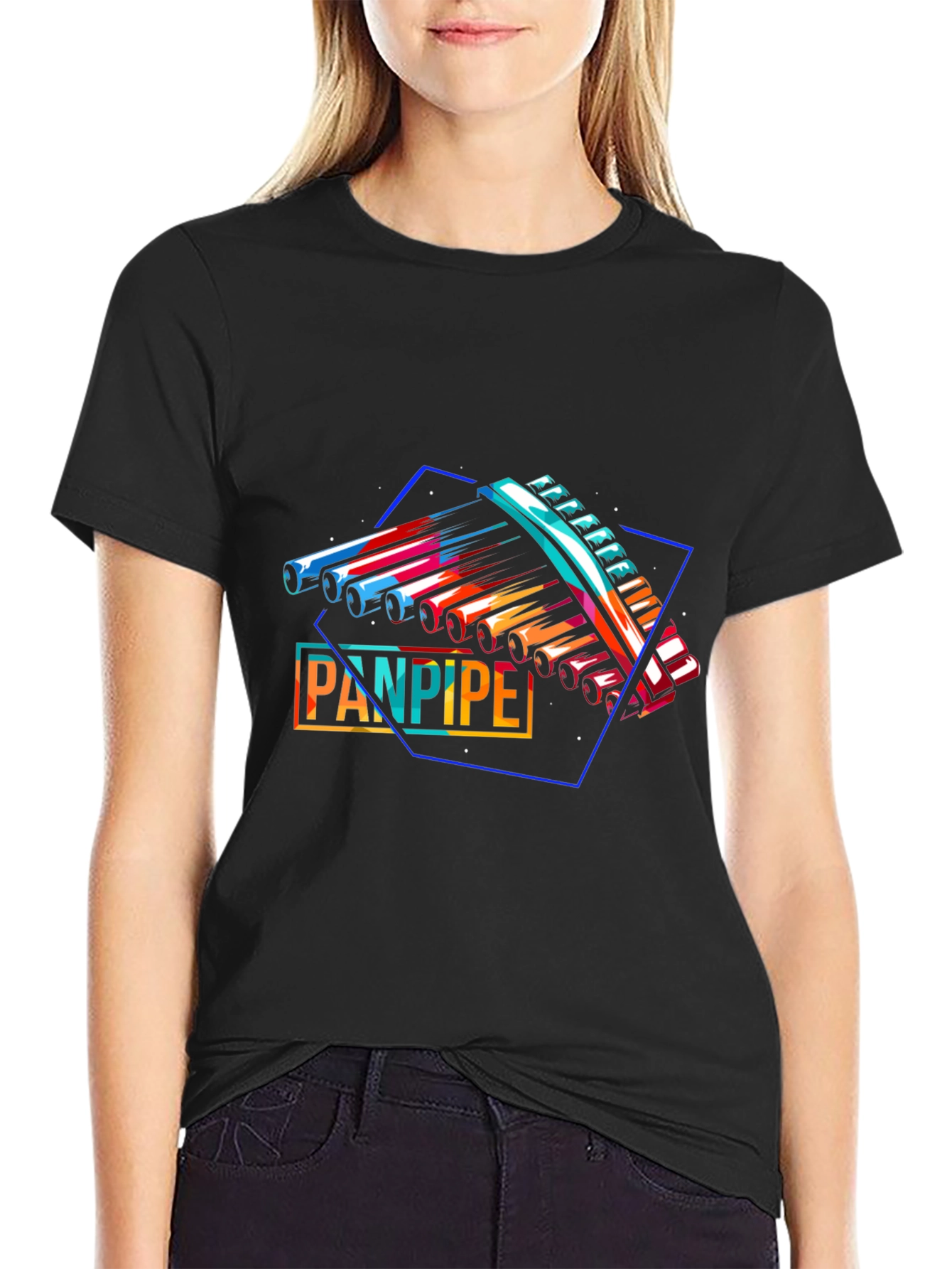 Abstract Panpipe Graphic Tee - Music Lover Gift