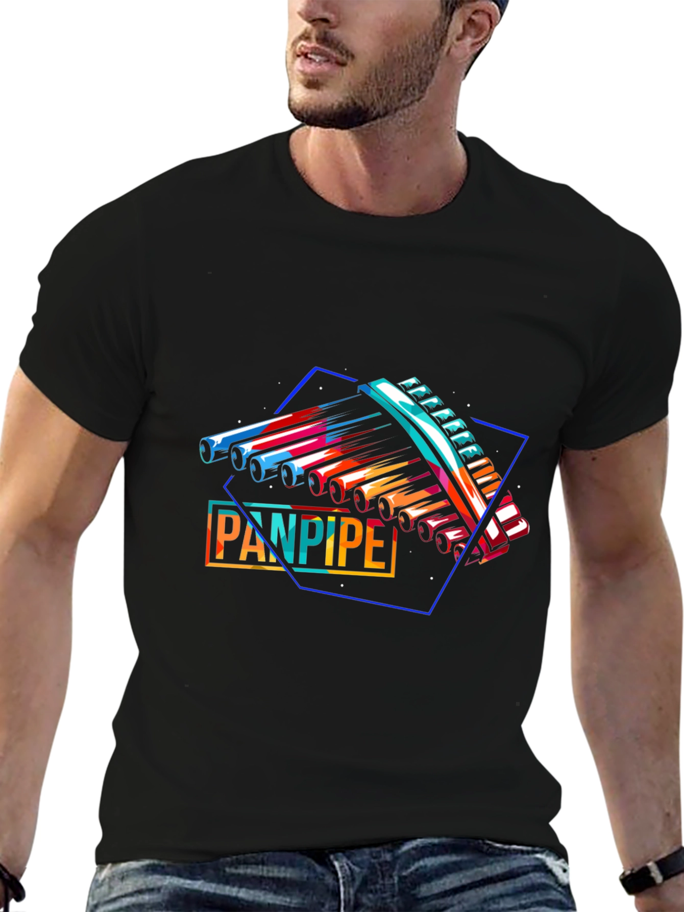 Abstract Panpipe Graphic Tee - Music Lover Gift