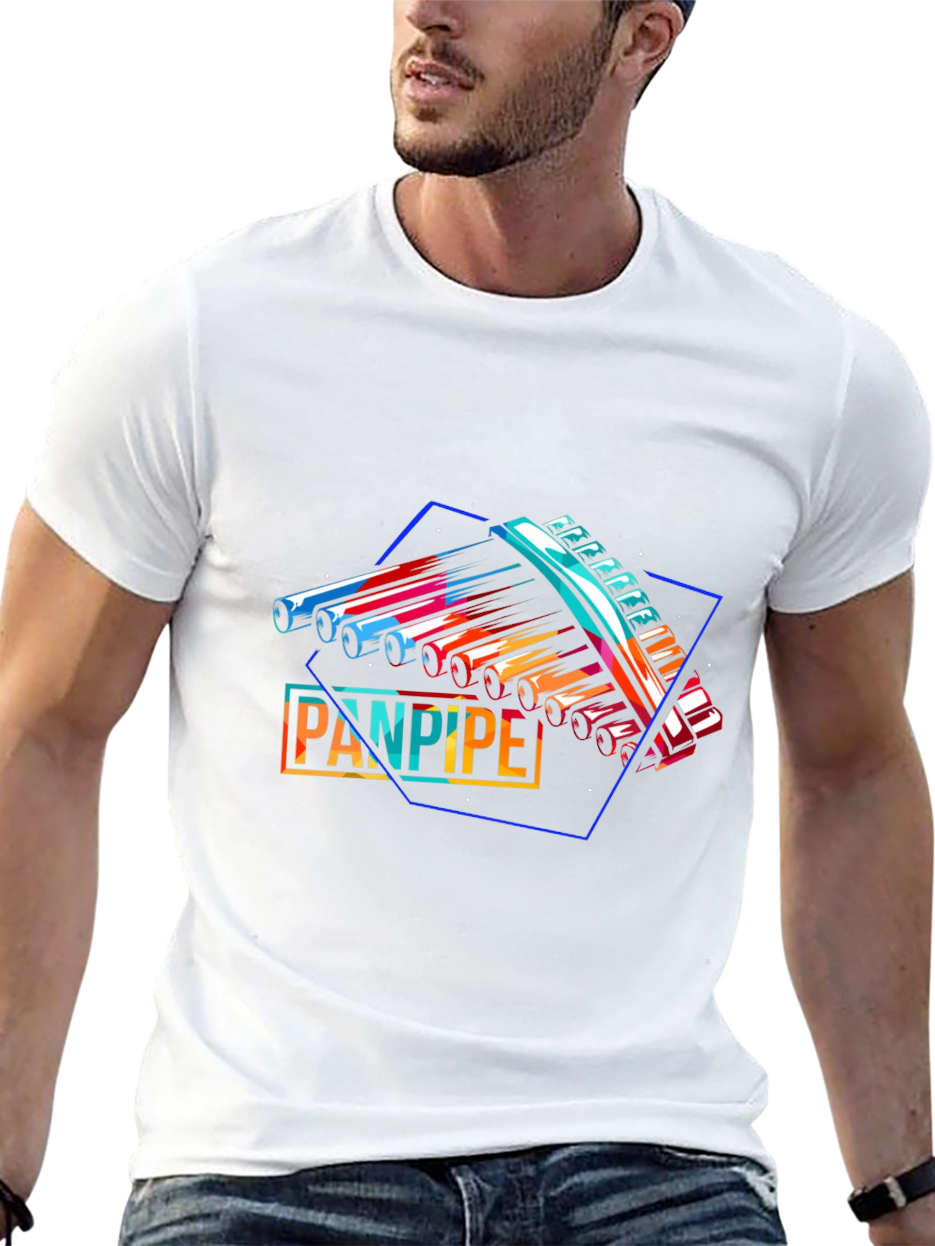Abstract Panpipe Graphic Tee - Music Lover Gift