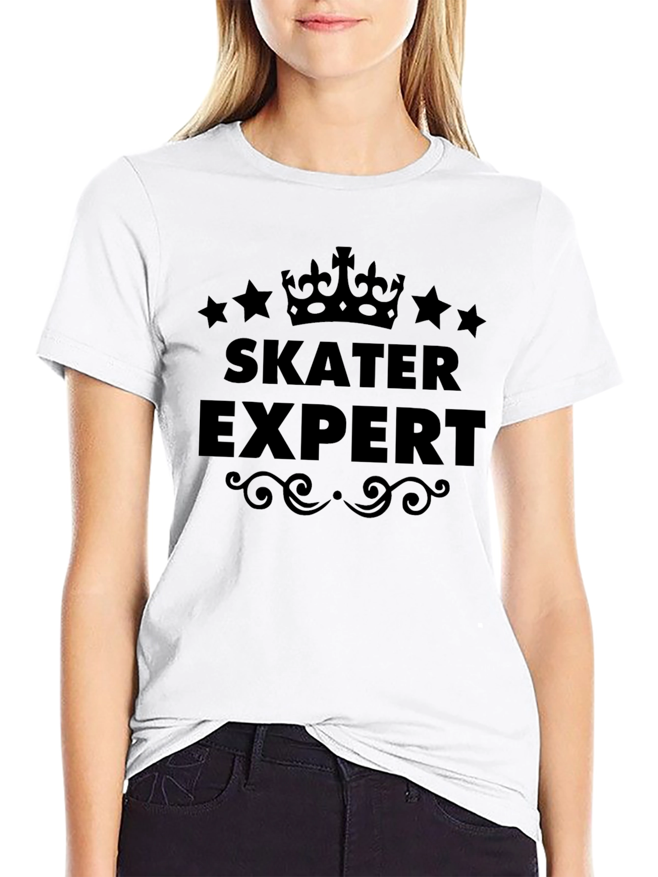 Skater Expert Graphic Tee - Premium Black Cotton T-Shirt