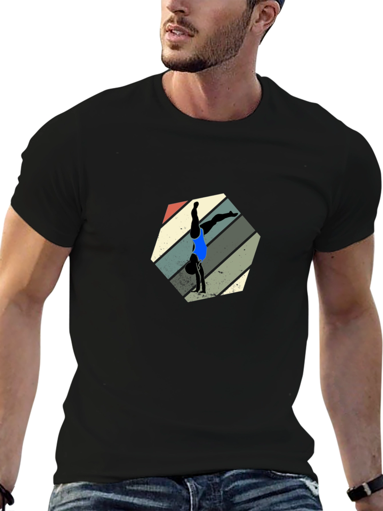 Retro Handstand T-Shirt - Unique Gymnastics Design