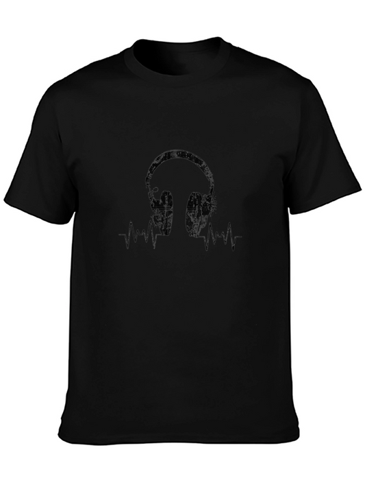 Headphones Graphic Tee - Music Lover Shirt