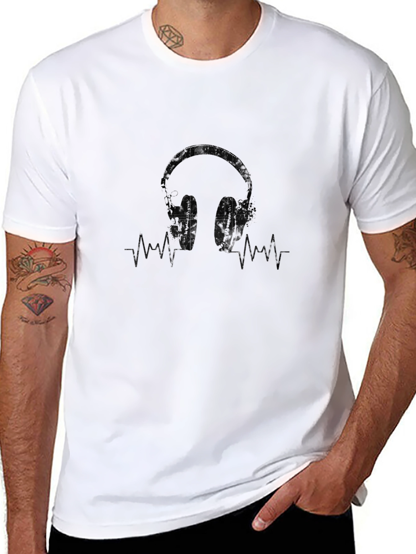 Headphones Graphic Tee - Music Lover Shirt