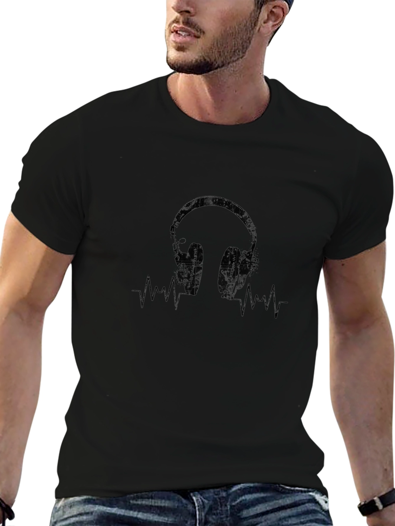 Headphones Graphic Tee - Music Lover Shirt