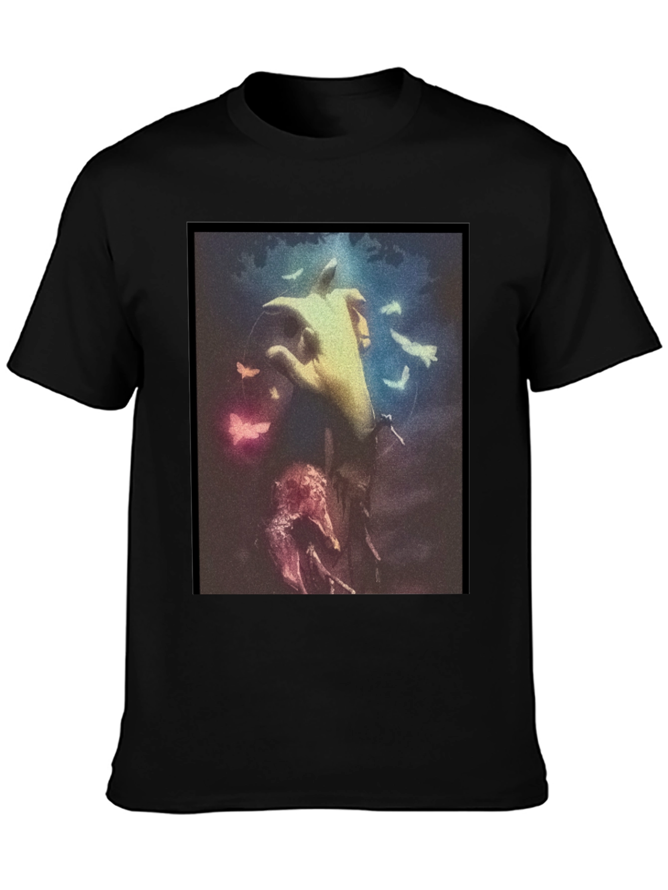 Artistic Hand Graphic Black T-Shirt